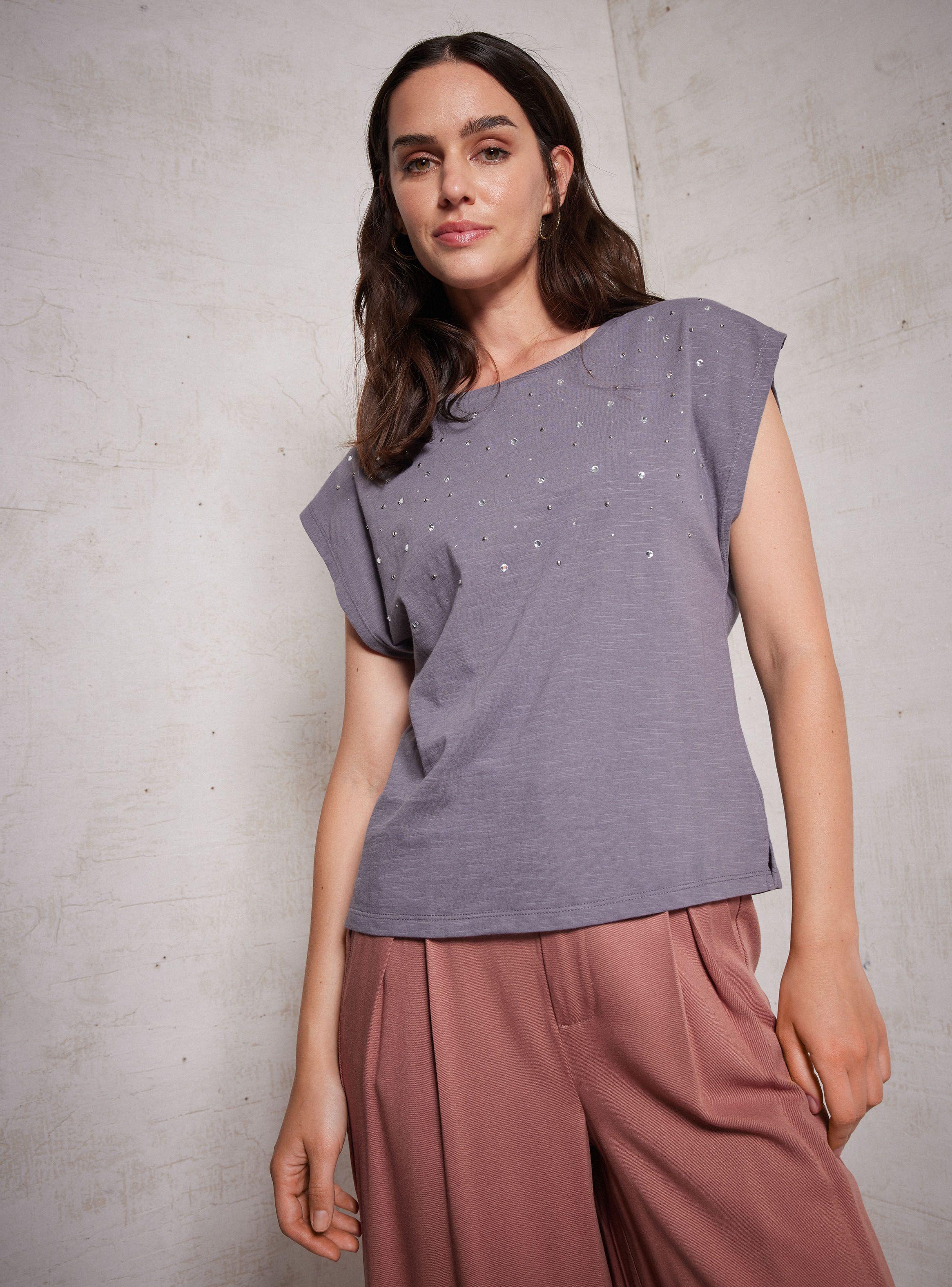 Polera Holgada Con Aplicación De Brillos-0