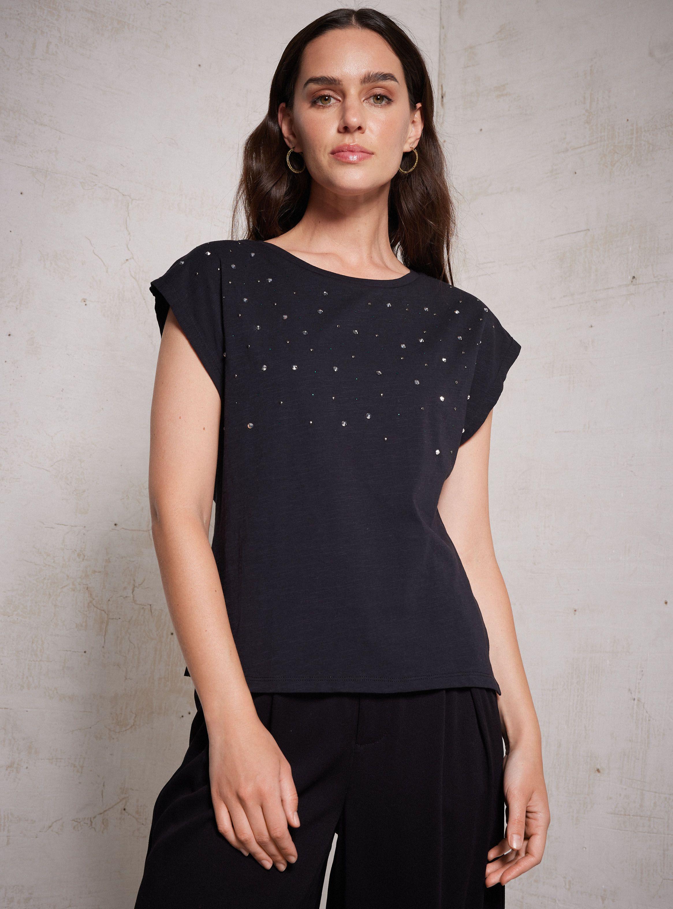 Polera Holgada Con Aplicación De Brillos-0