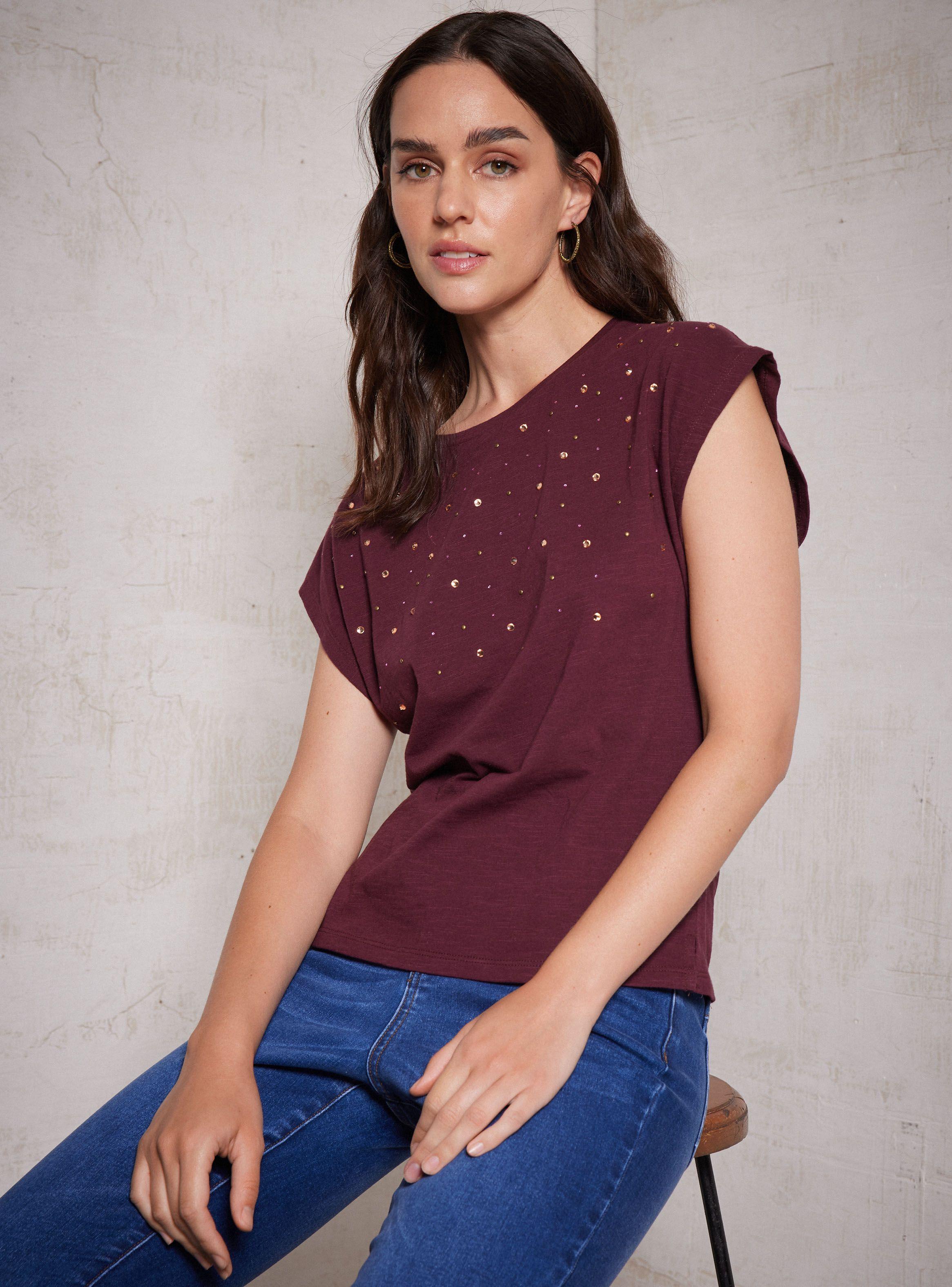 Polera Holgada Con Aplicación De Brillos-0