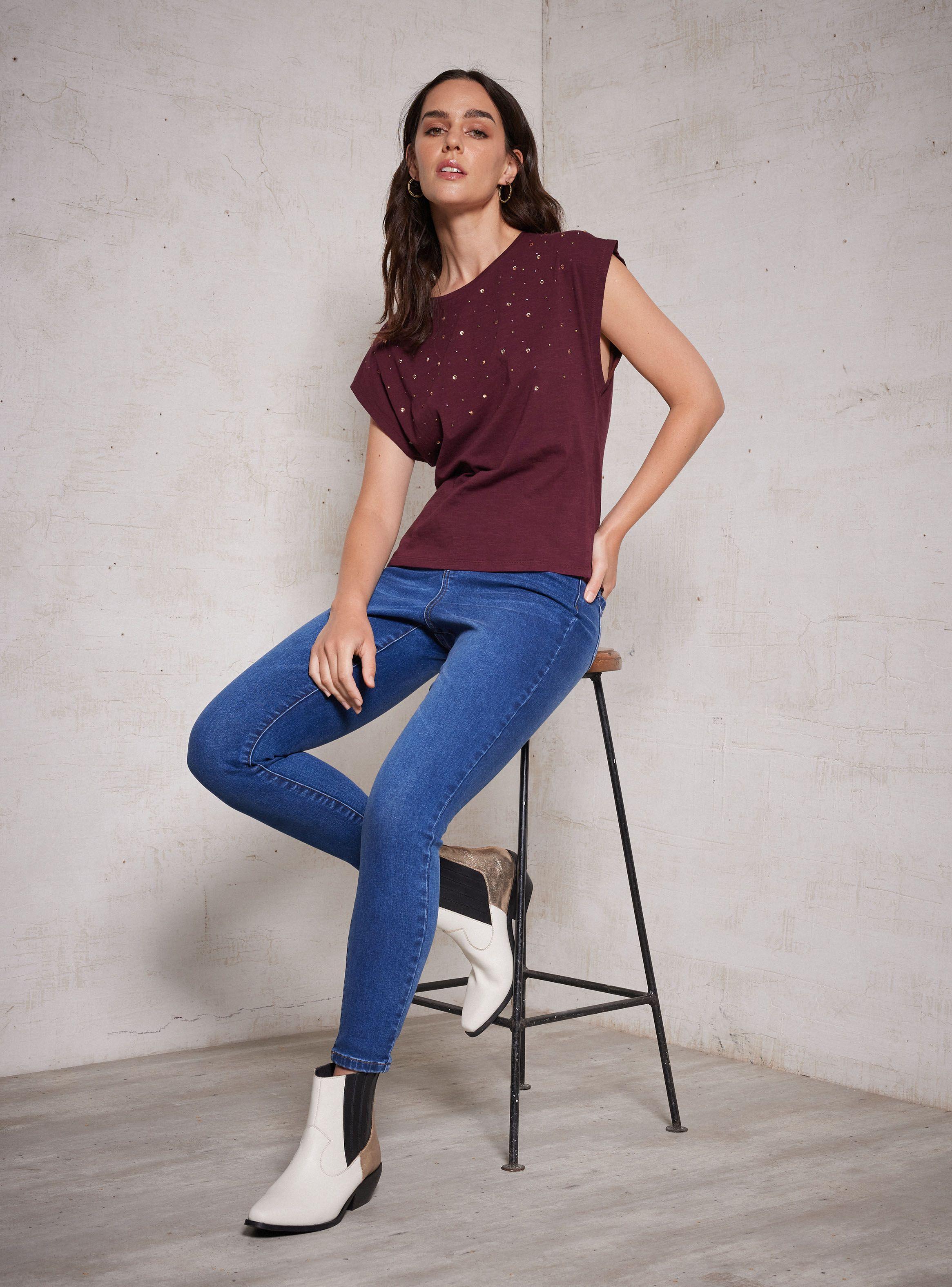 Polera Holgada Con Aplicación De Brillos-4