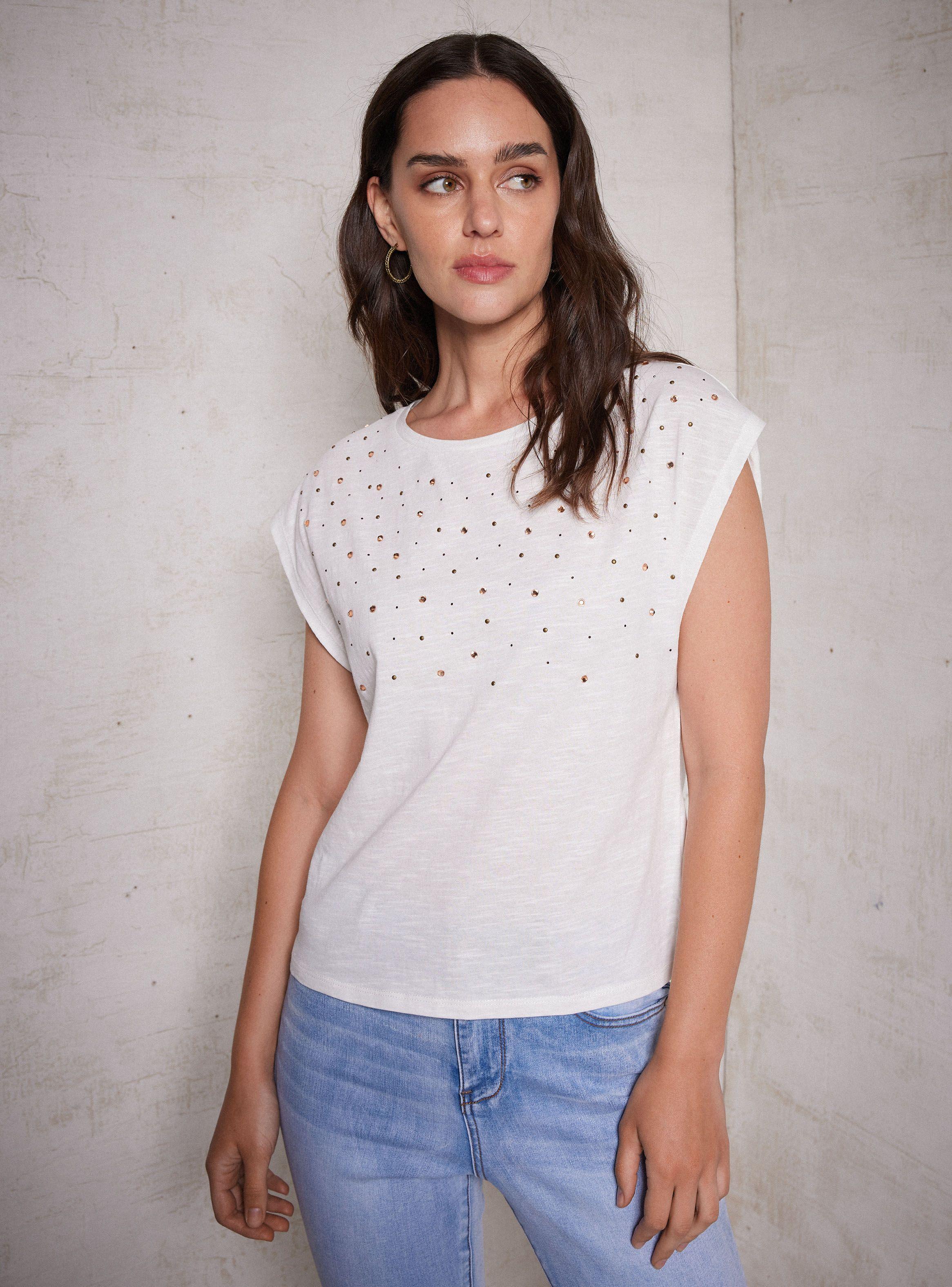 Polera Holgada Con Aplicación De Brillos-0