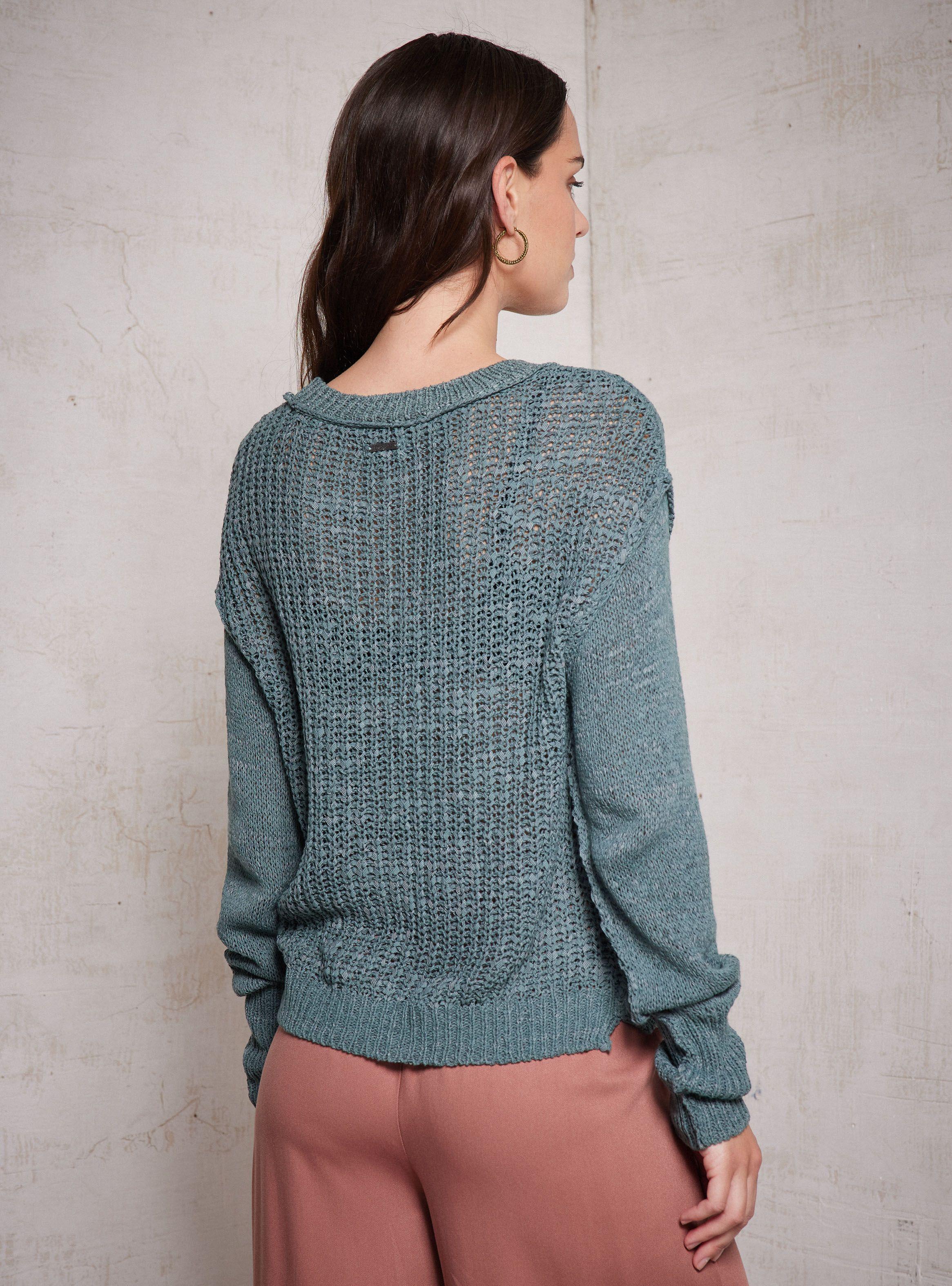 Sweater Calado Tejido Con Cinta-1