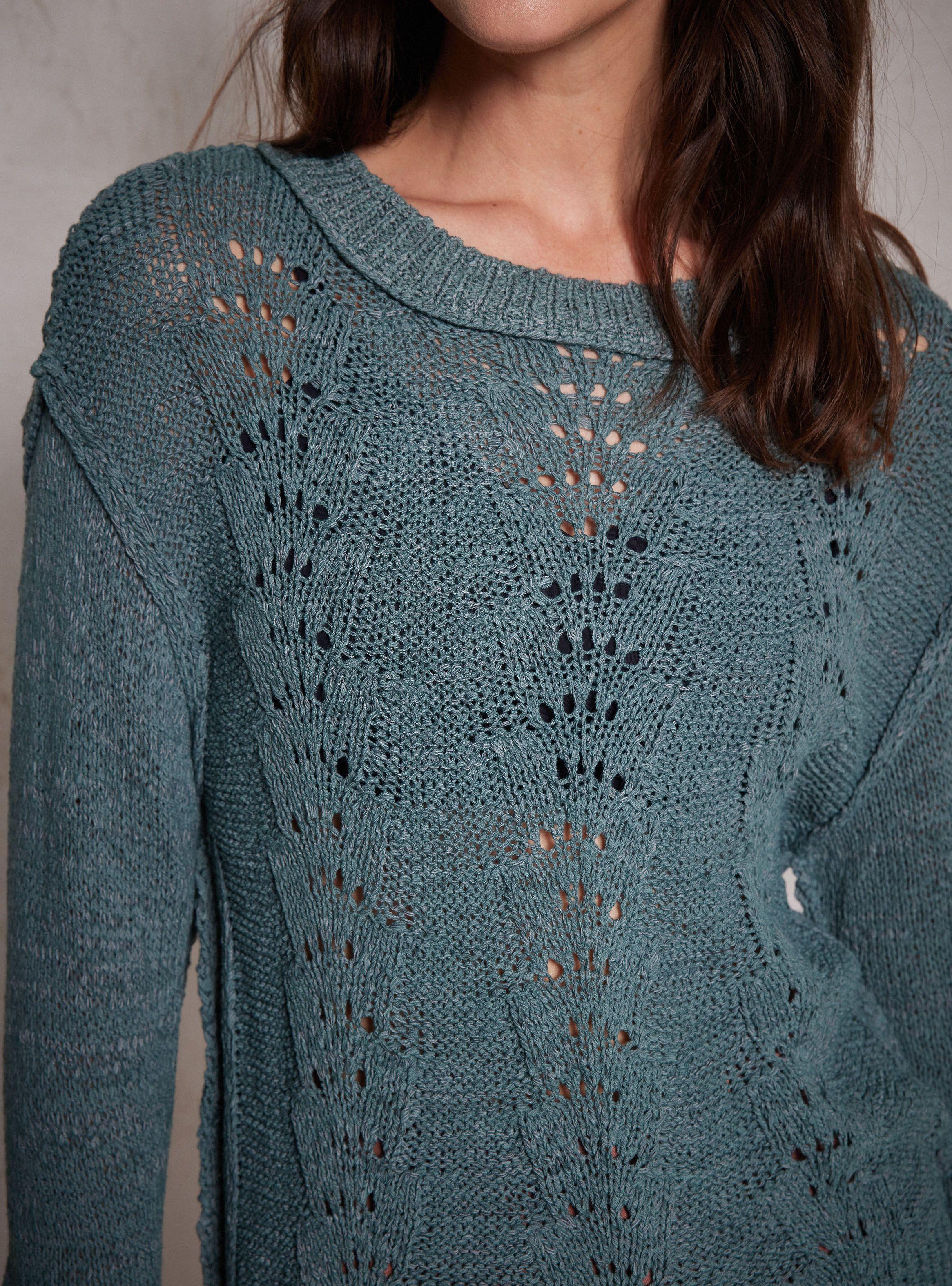 Sweater Calado Tejido Con Cinta-3