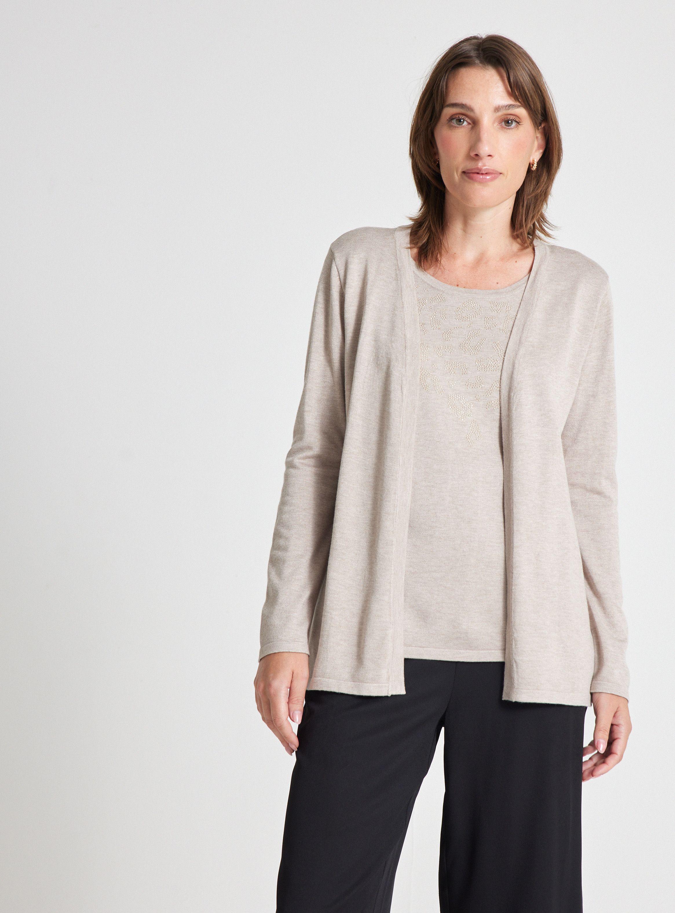 Sweater Capa Y Top Con Brillos-0