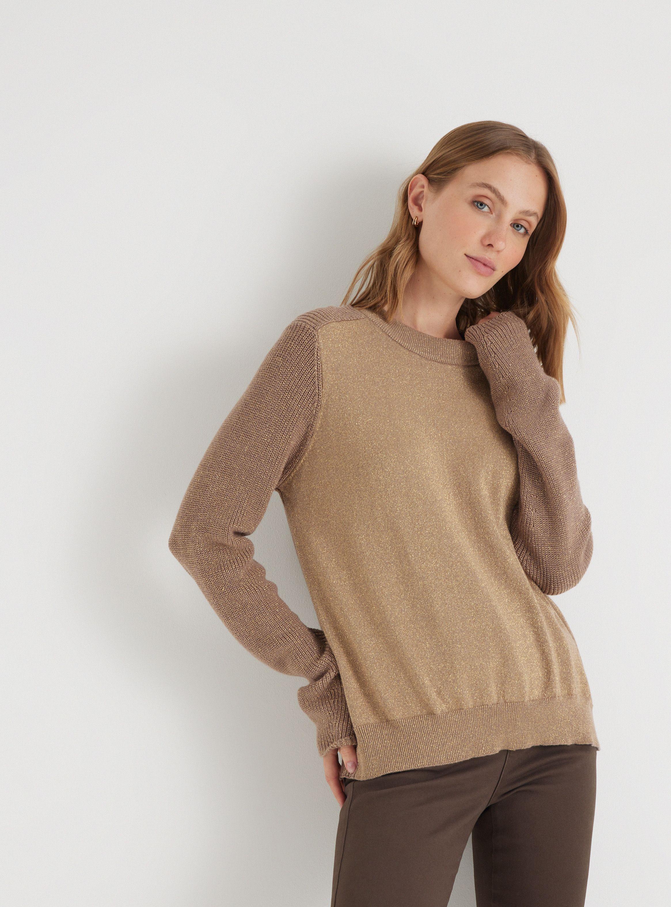 Sweater Mix De Textura Y Brillo-0