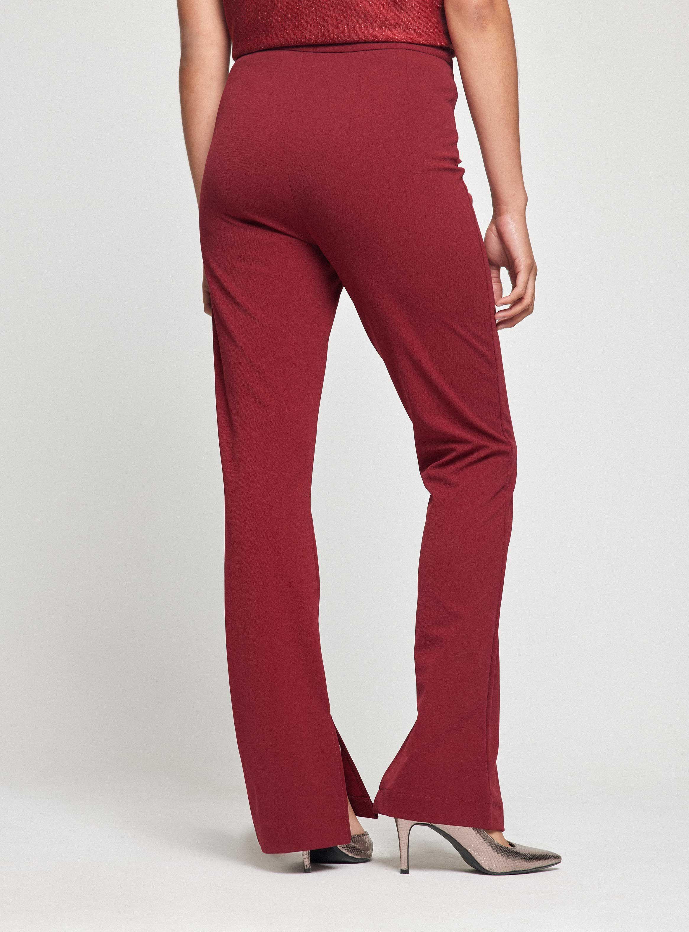 Pantalón Flare Liso Tiro Alto Sólido-1