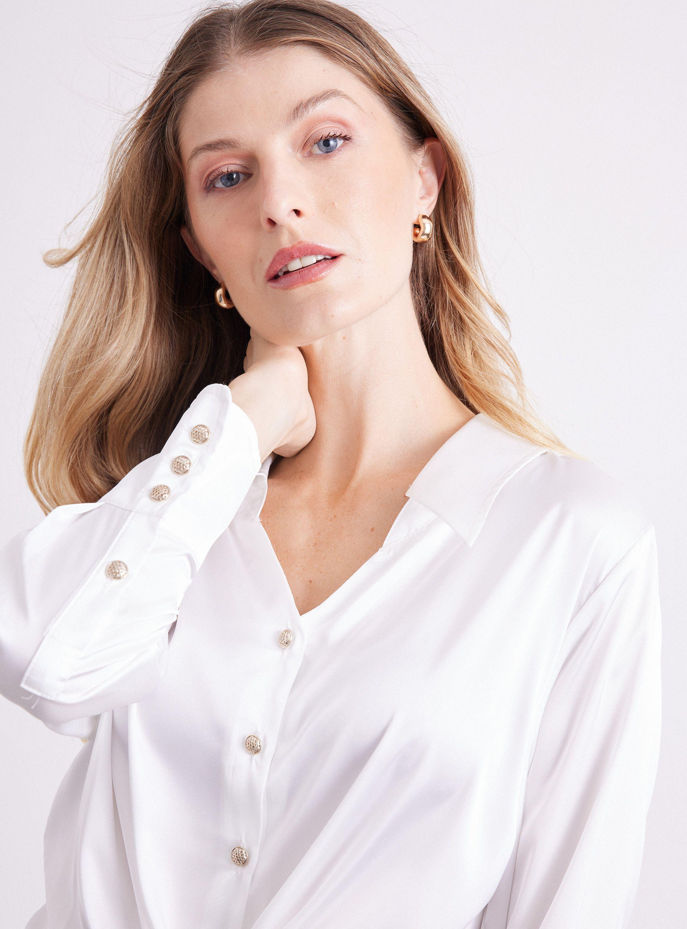 Blusa Satinada Con Cuello-2