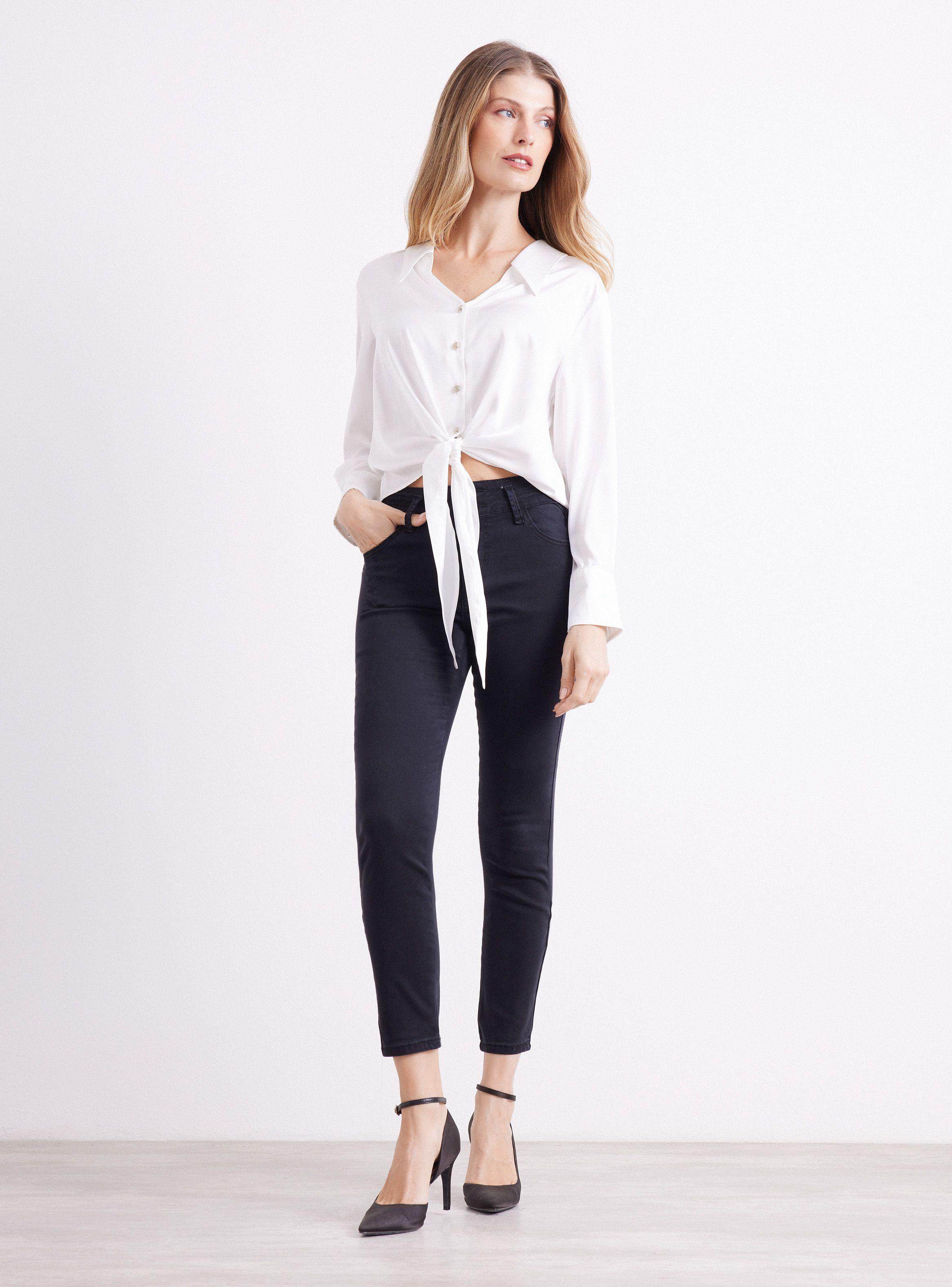 Blusa Satinada Con Cuello-4