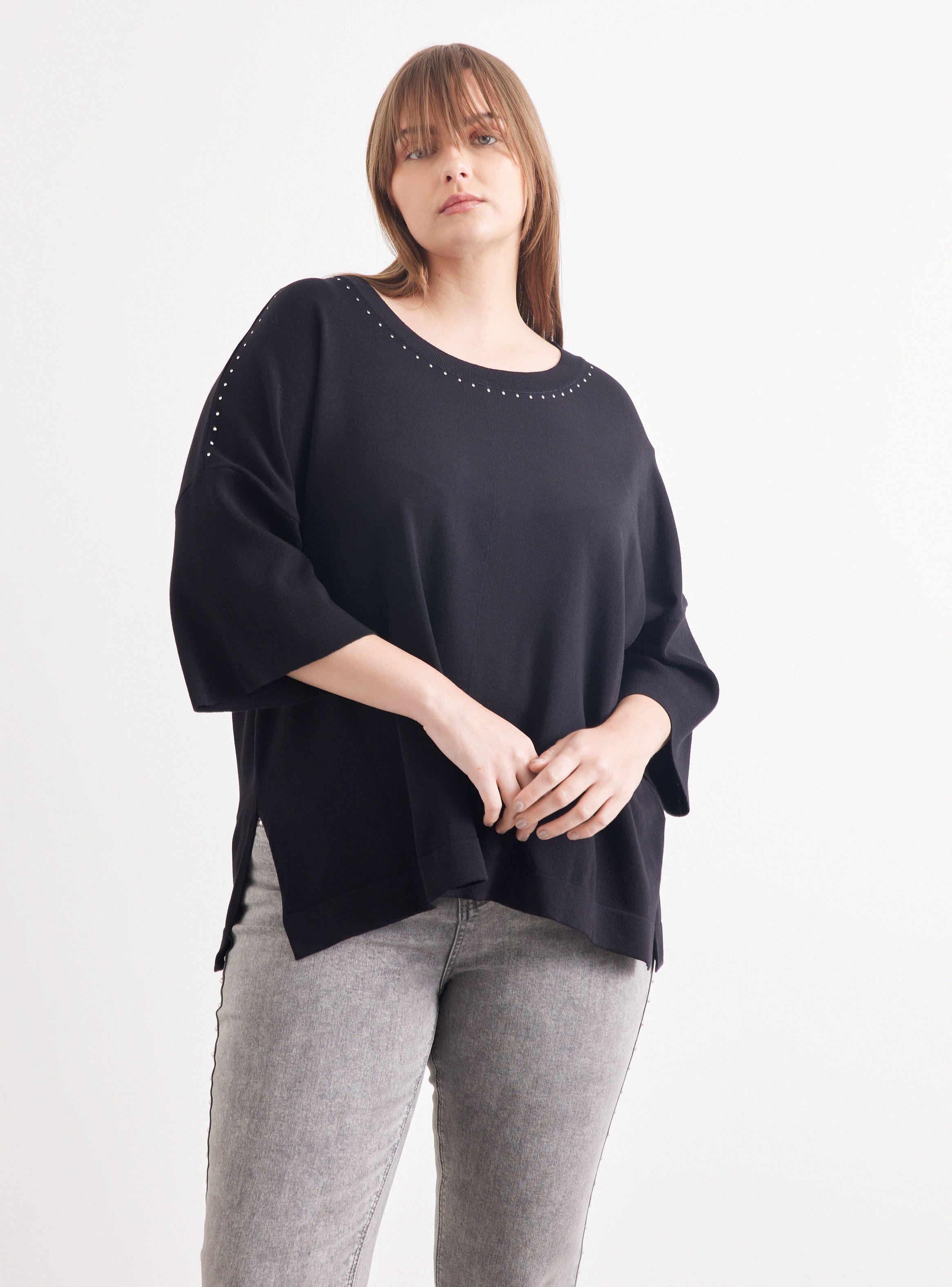 Sweater Cuello Redondo Y Hombro Caído-0