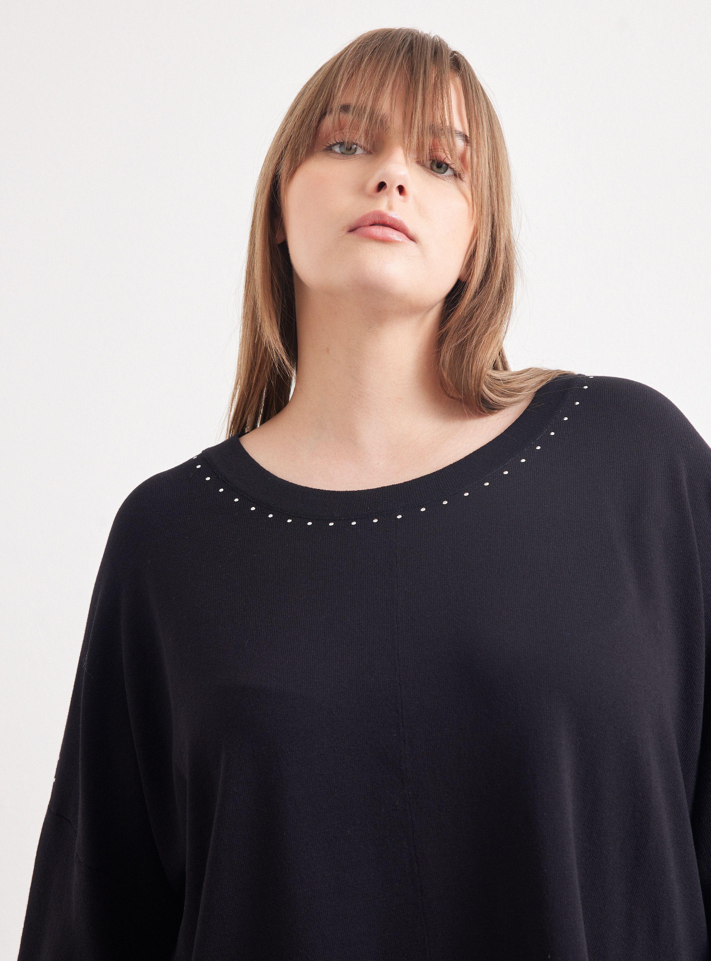 Sweater Cuello Redondo Y Hombro Caído-2