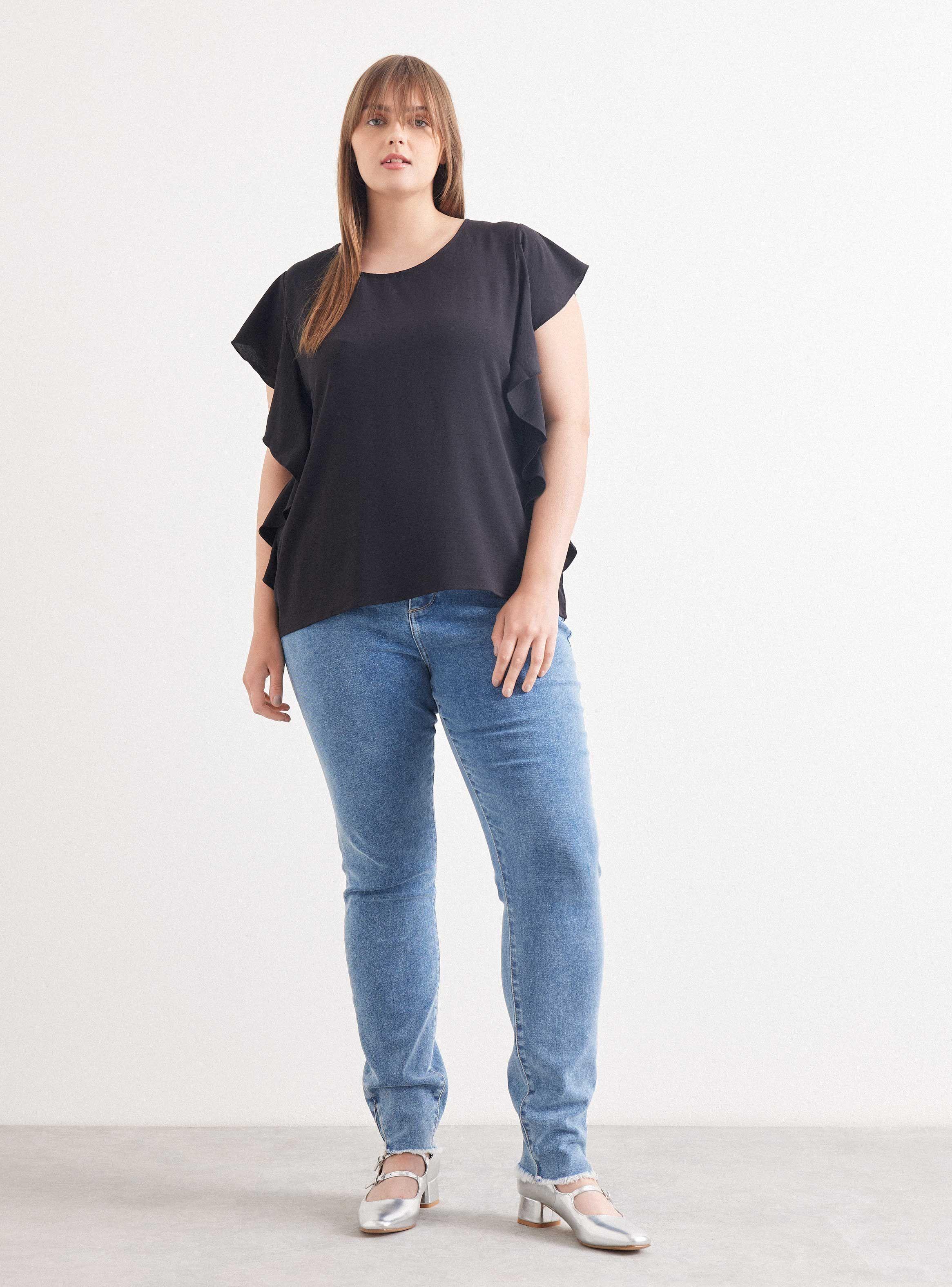 Blusa con Vuelo en Mangas-4