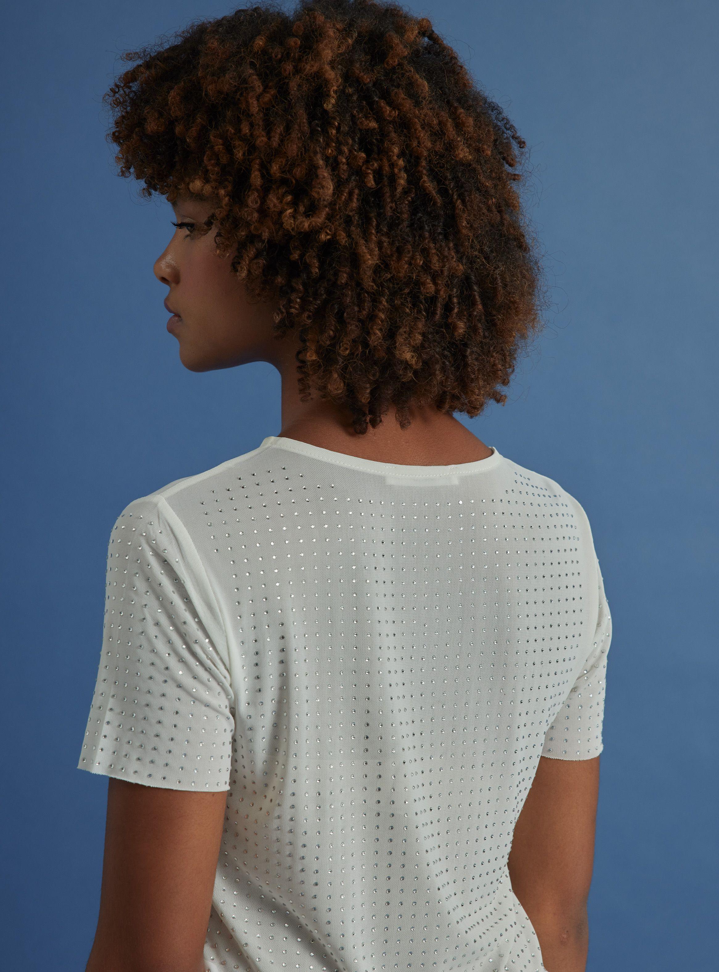 Polera Malla Manga Corta Con Strass-3