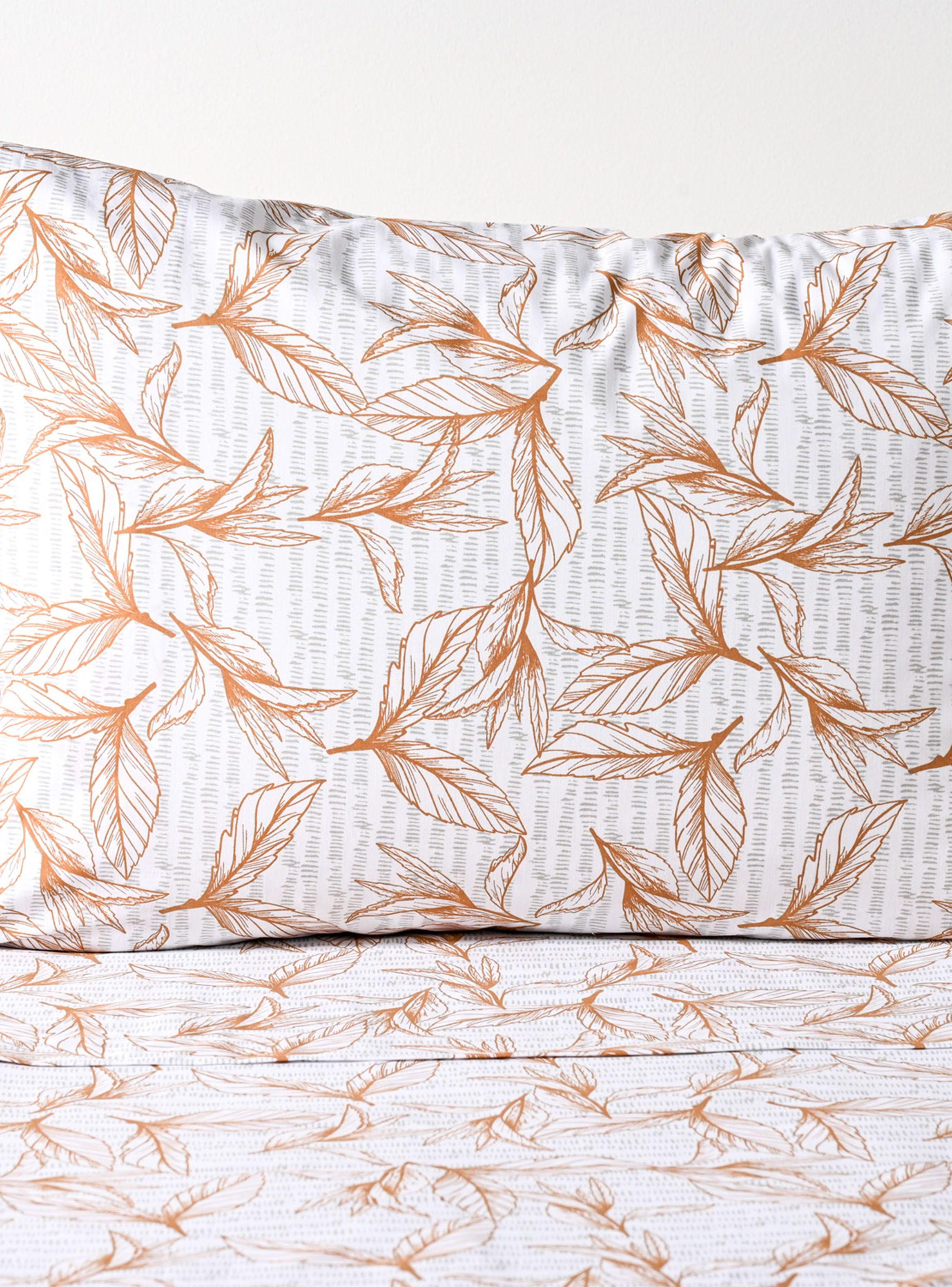 Juego Sábanas Cannet 1.5 Plazas 200 Hilos Naranjo-1