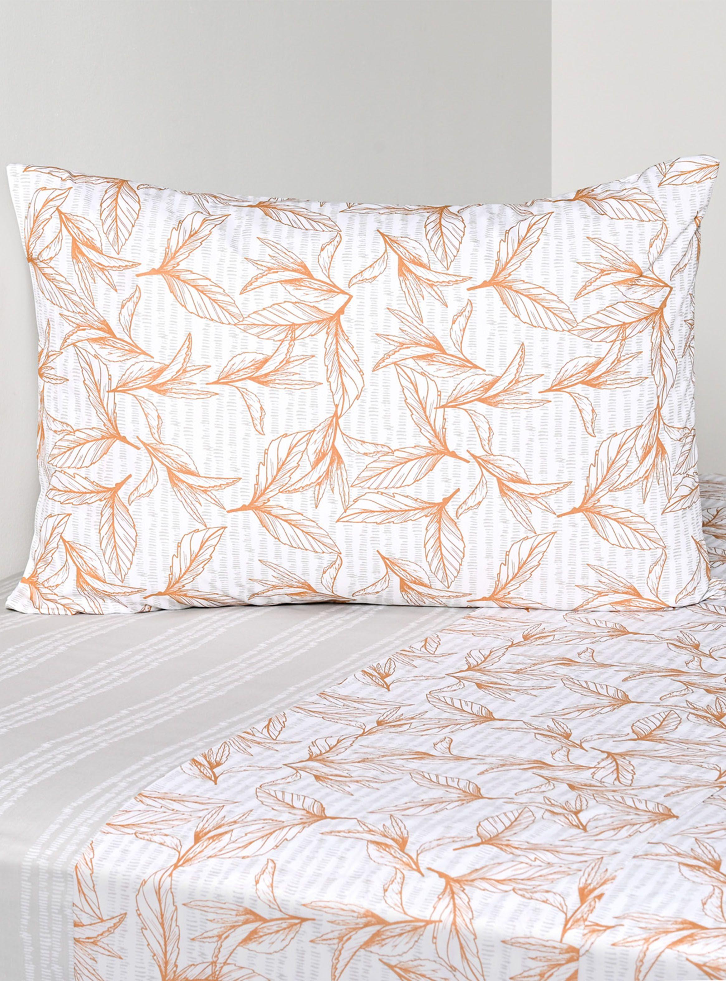 Juego Sábanas Cannet 1.5 Plazas 200 Hilos Naranjo-0