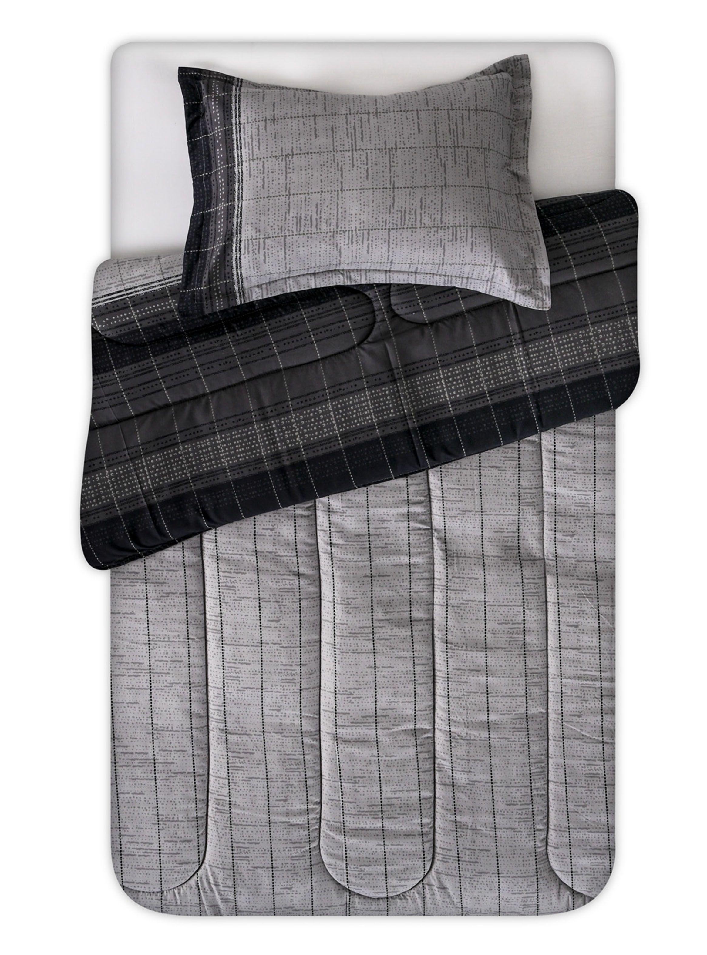 Plumón Fawn 1.5 Plazas Microfibra Gris-1