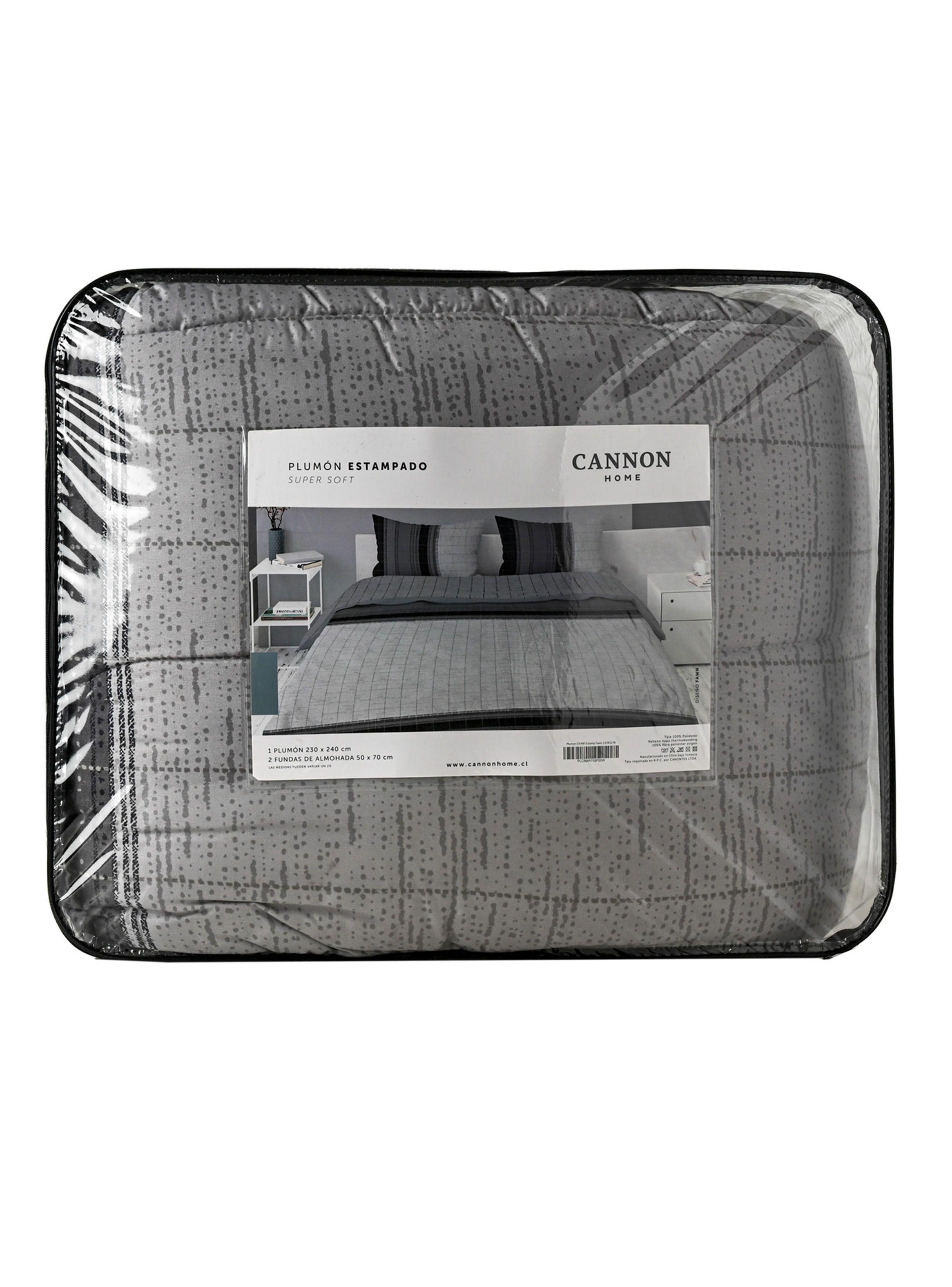 Plumón Fawn 1.5 Plazas Microfibra Gris-5