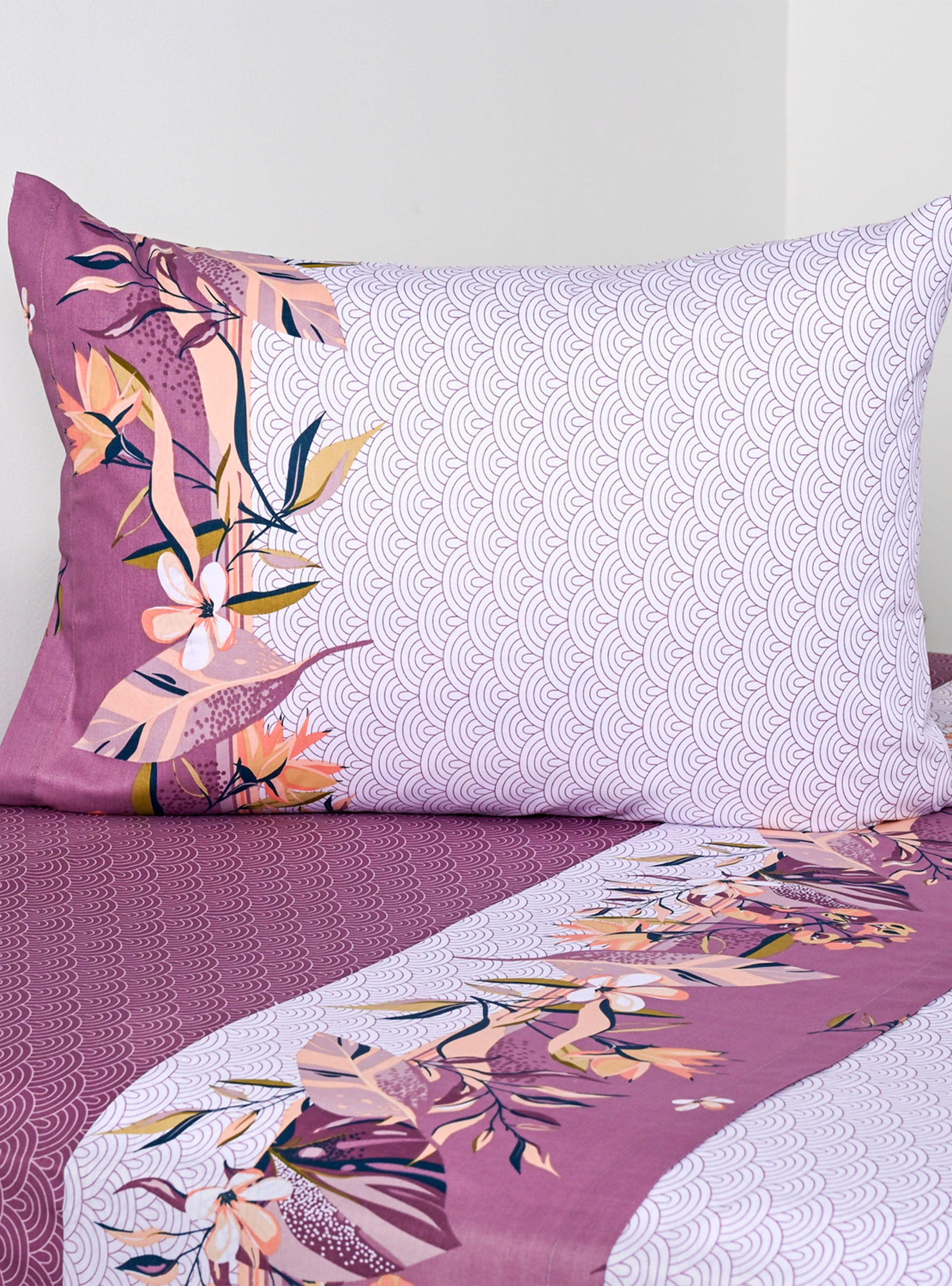 Juego Sábanas Kendari 1.5 Plazas 144 Hilos Morado-0