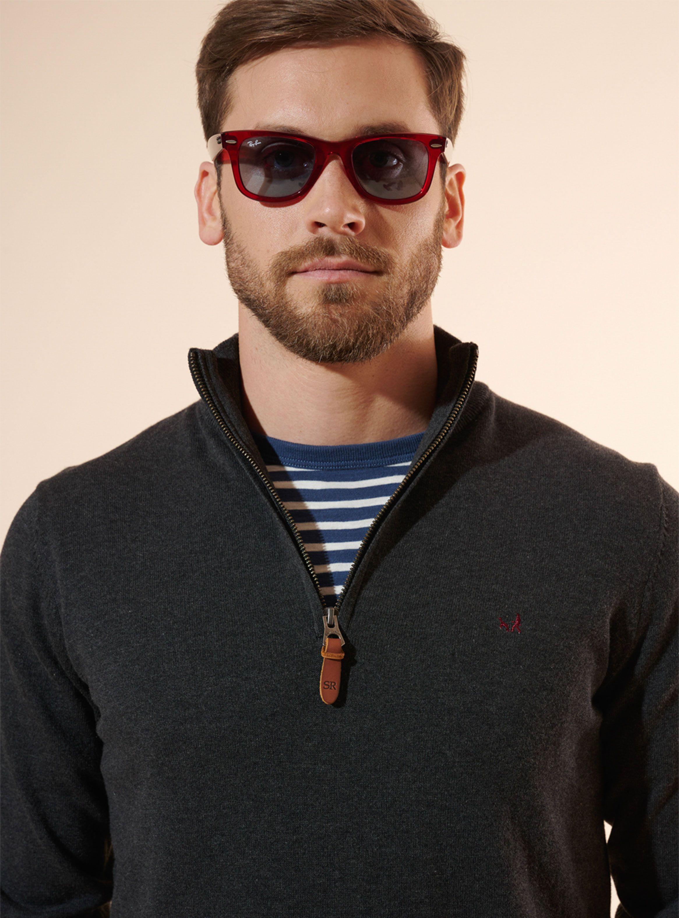 Sweater Liso Clásico Half Zipper-2