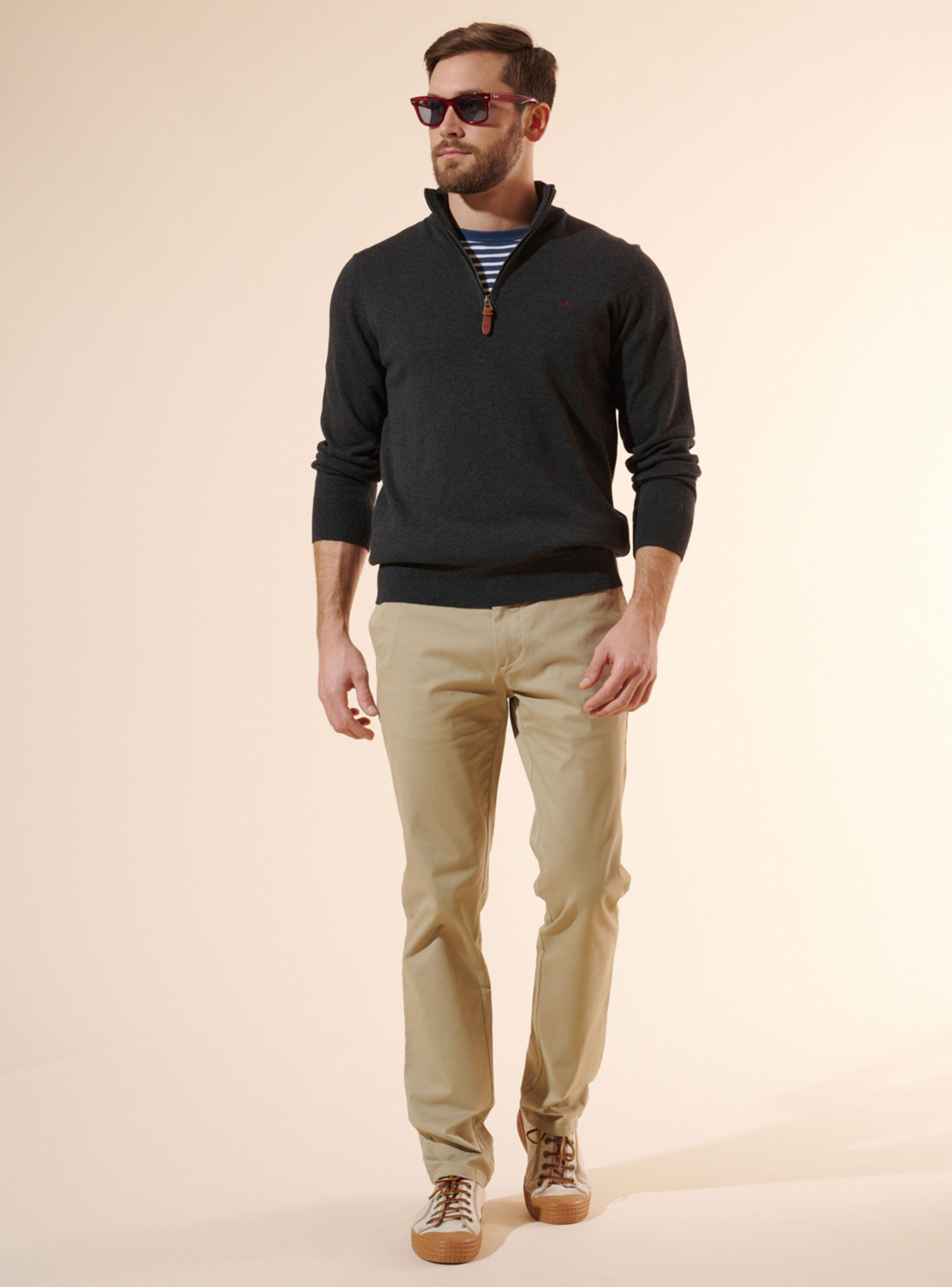Sweater Liso Clásico Half Zipper-3