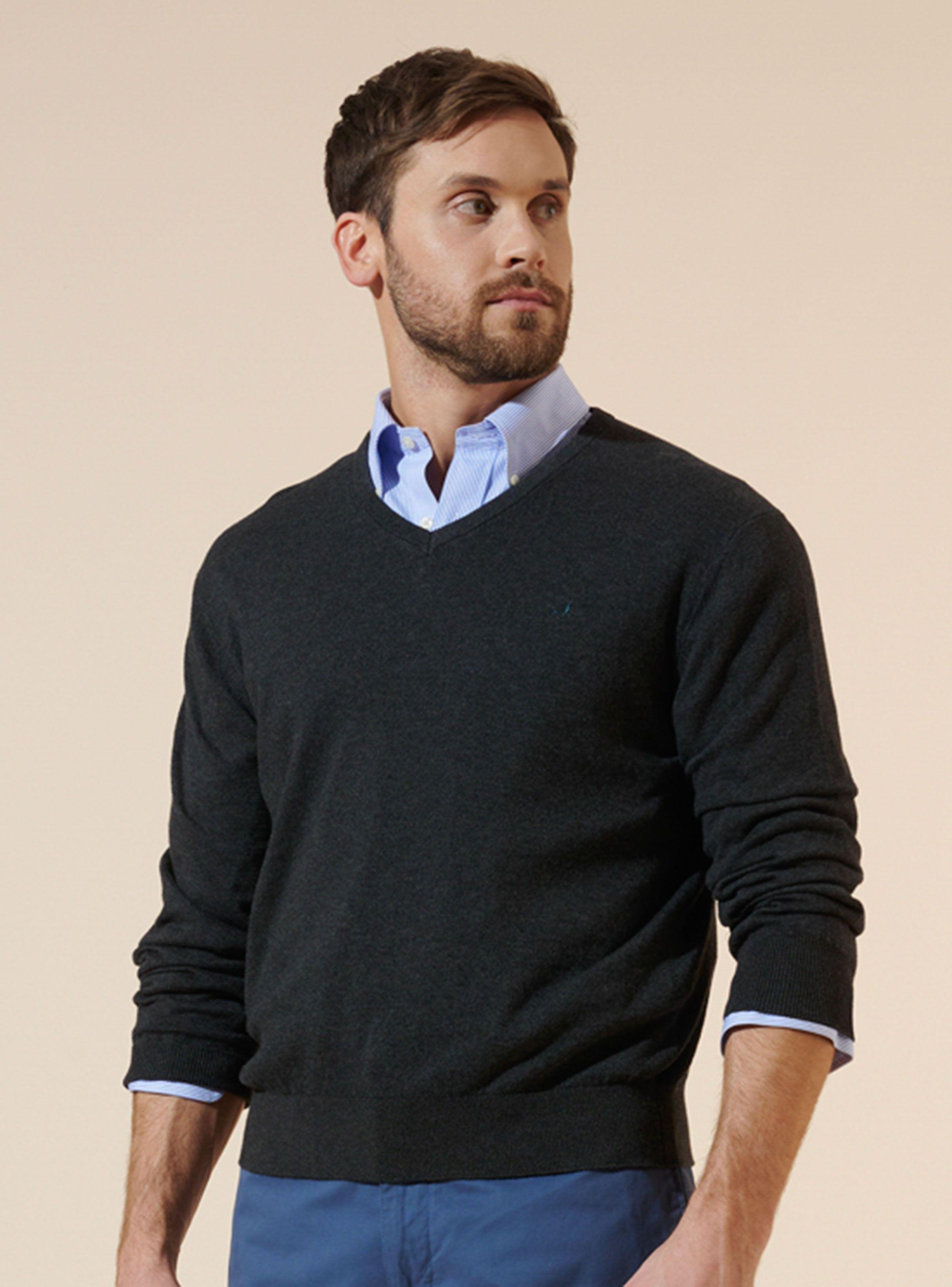 Sweater Clásico V-Neck Algodón Pima-0