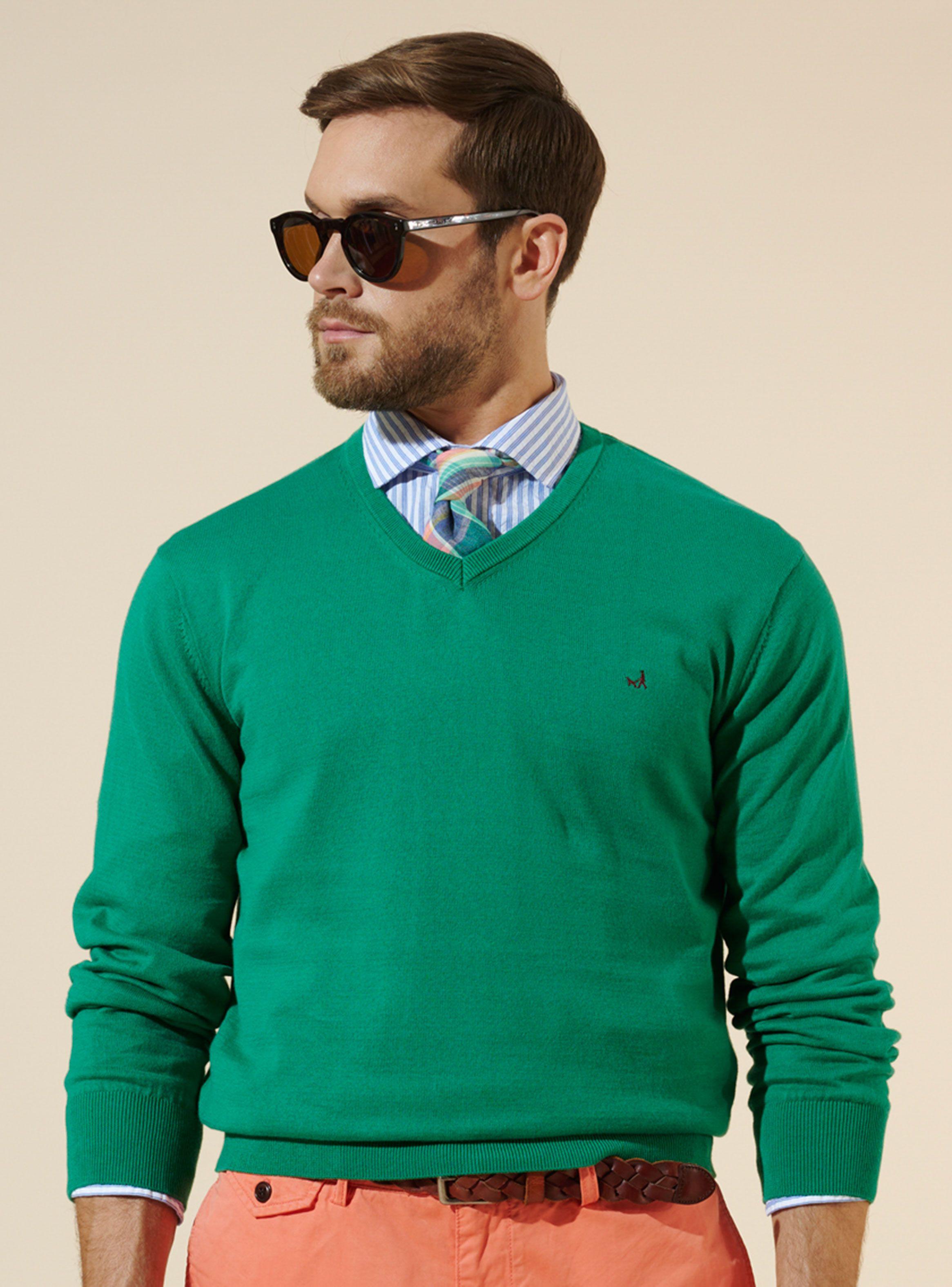 Sweater Clásico V-Neck Algodón Pima-0