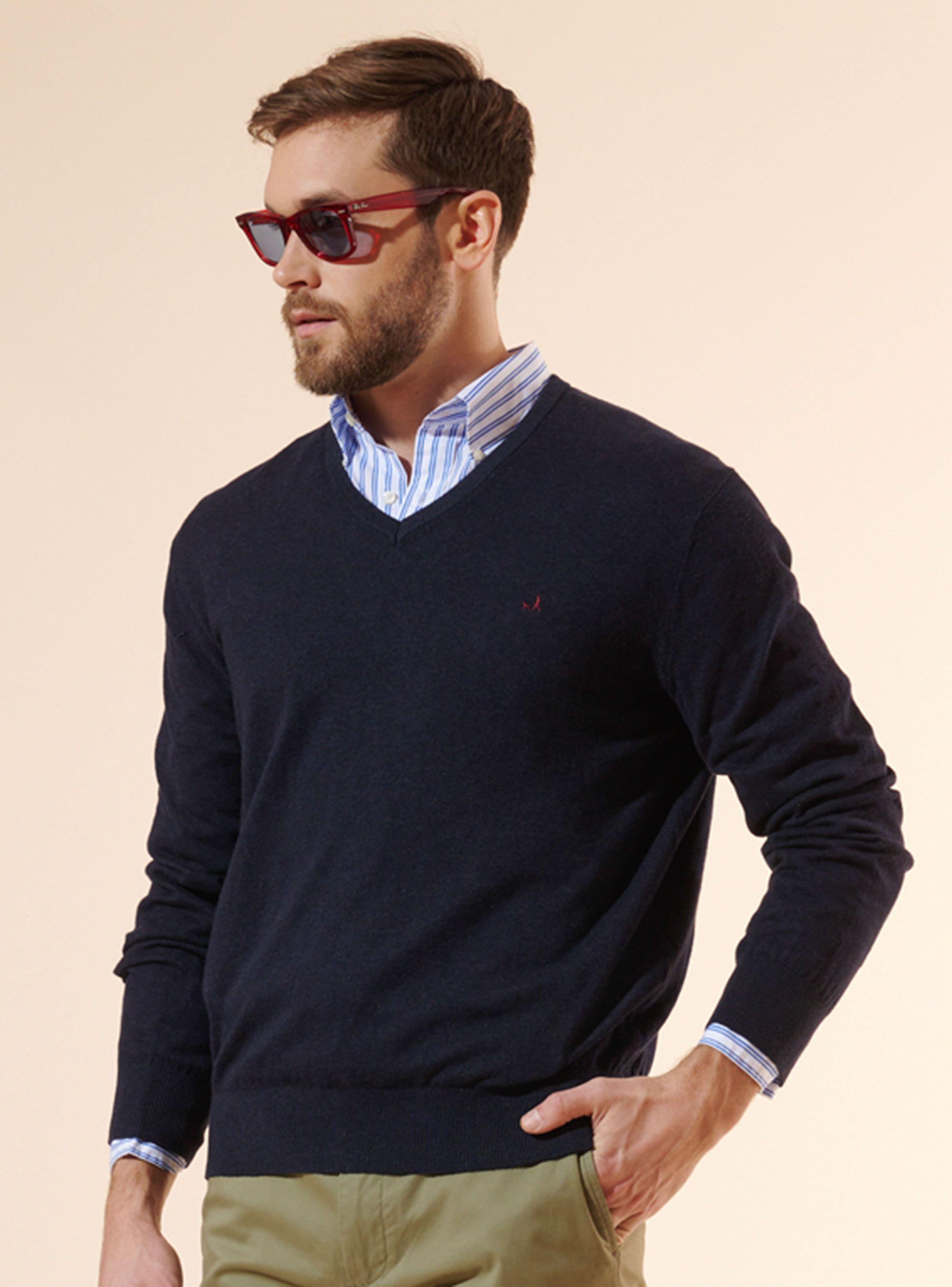 Sweater Clásico V-Neck Algodón Pima-0