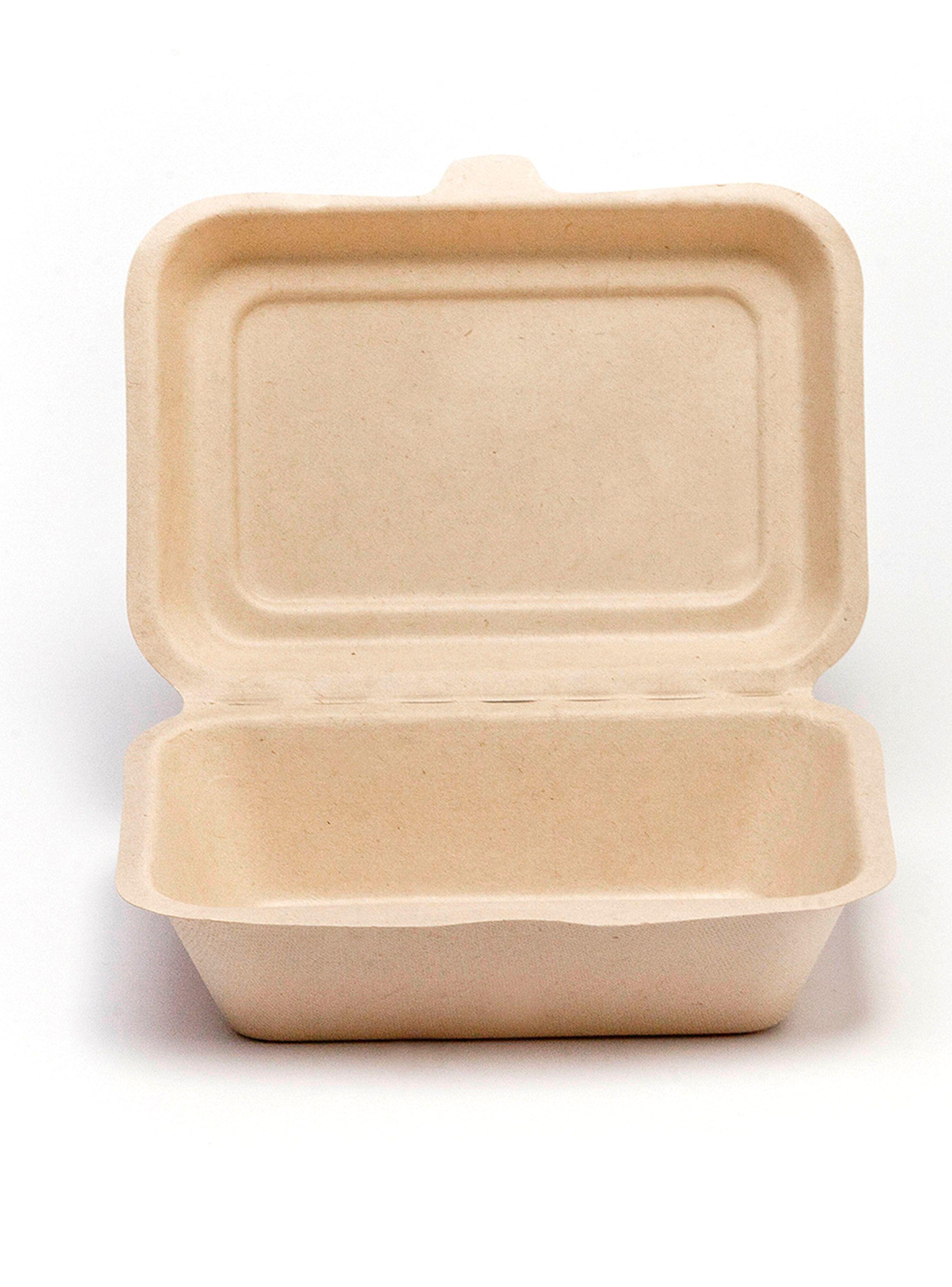 500 Almejas Rectangulares Biodegradable 600 ml Paja de Trigo-1