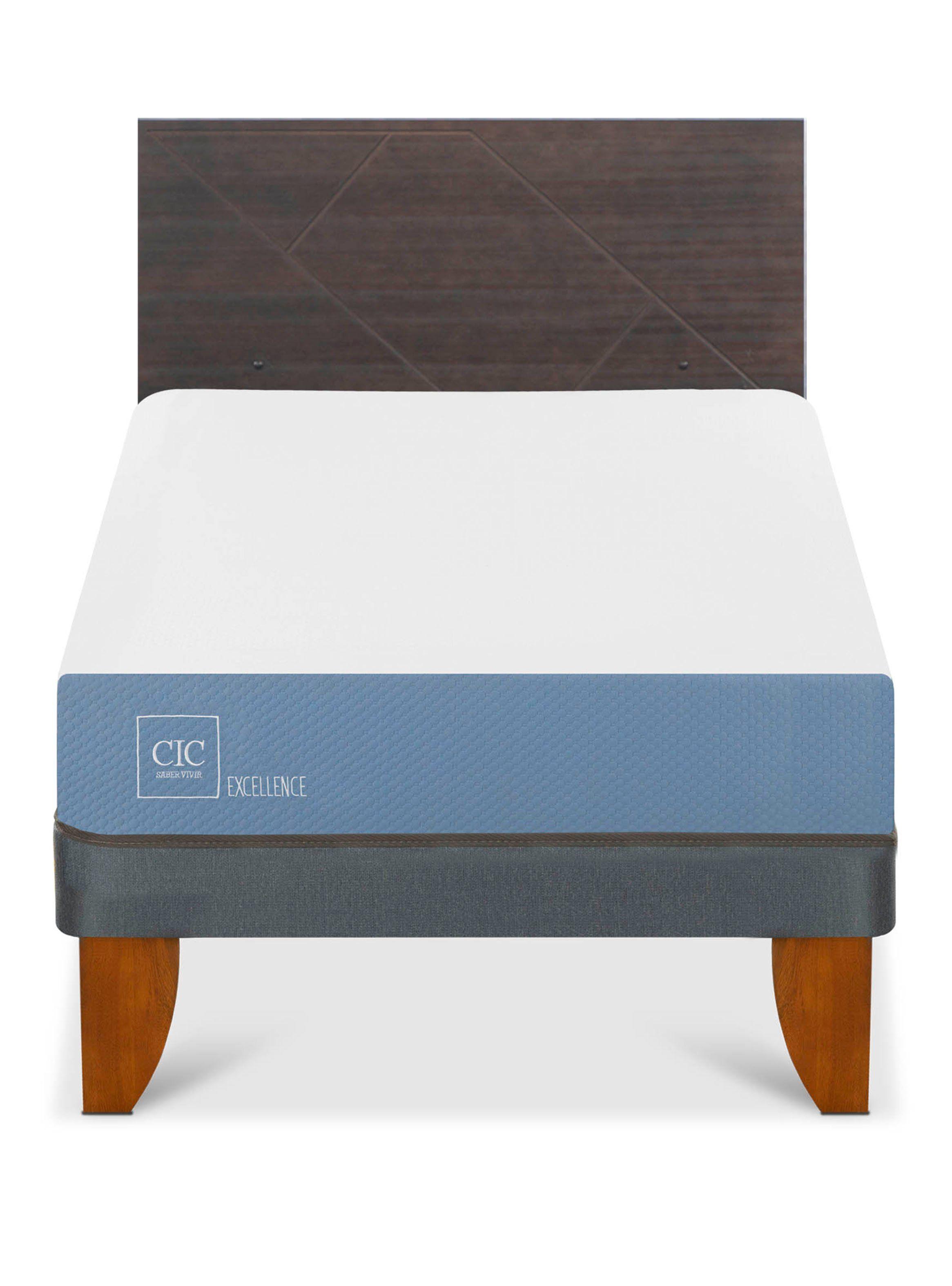 Cama Europea Excellence 1.5 Plazas x190 cm + Respaldo Villarrica-2