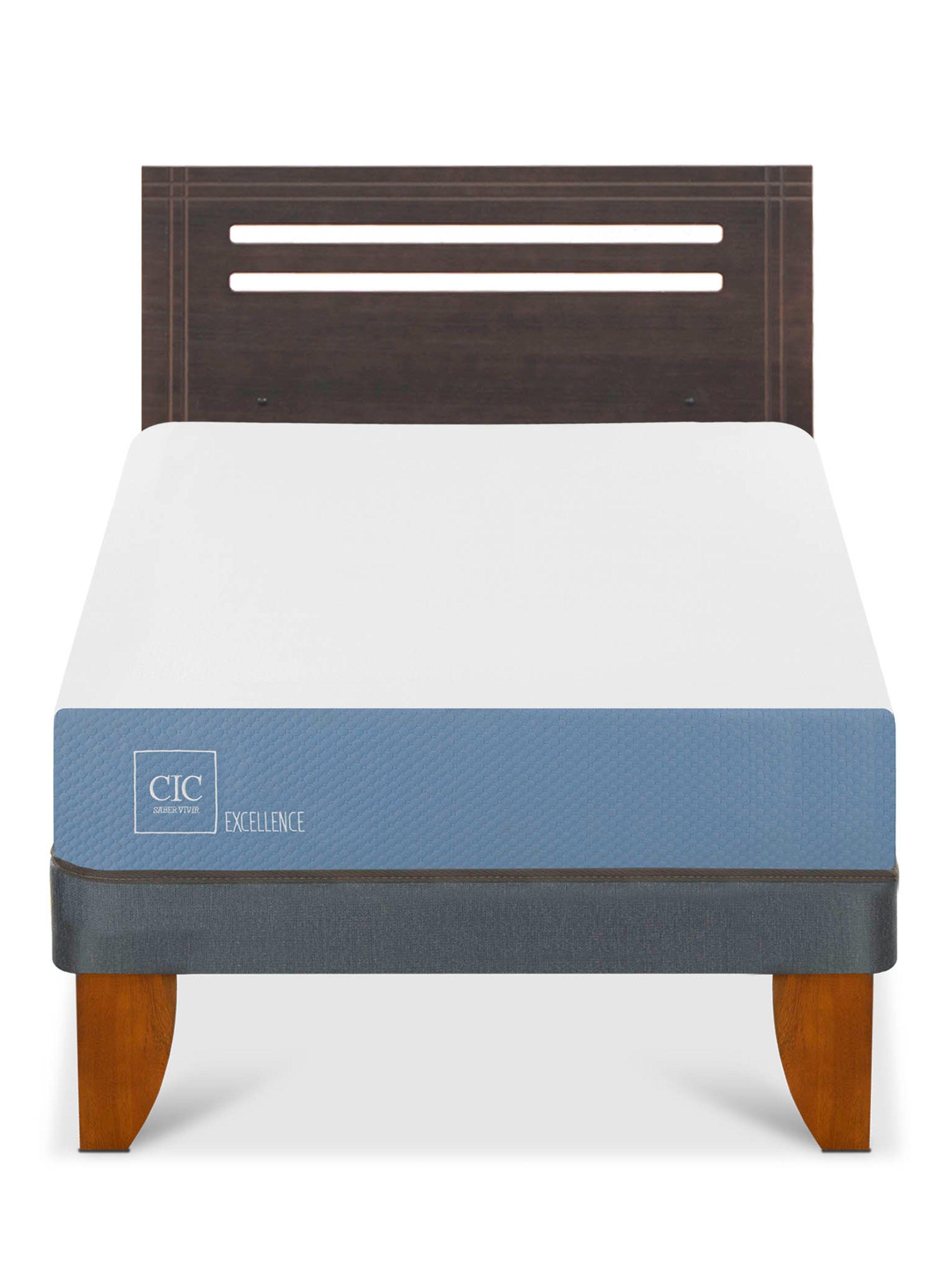 Cama Europea Excellence 1.5 Plazas x190 cm + Respaldo Múnich-2