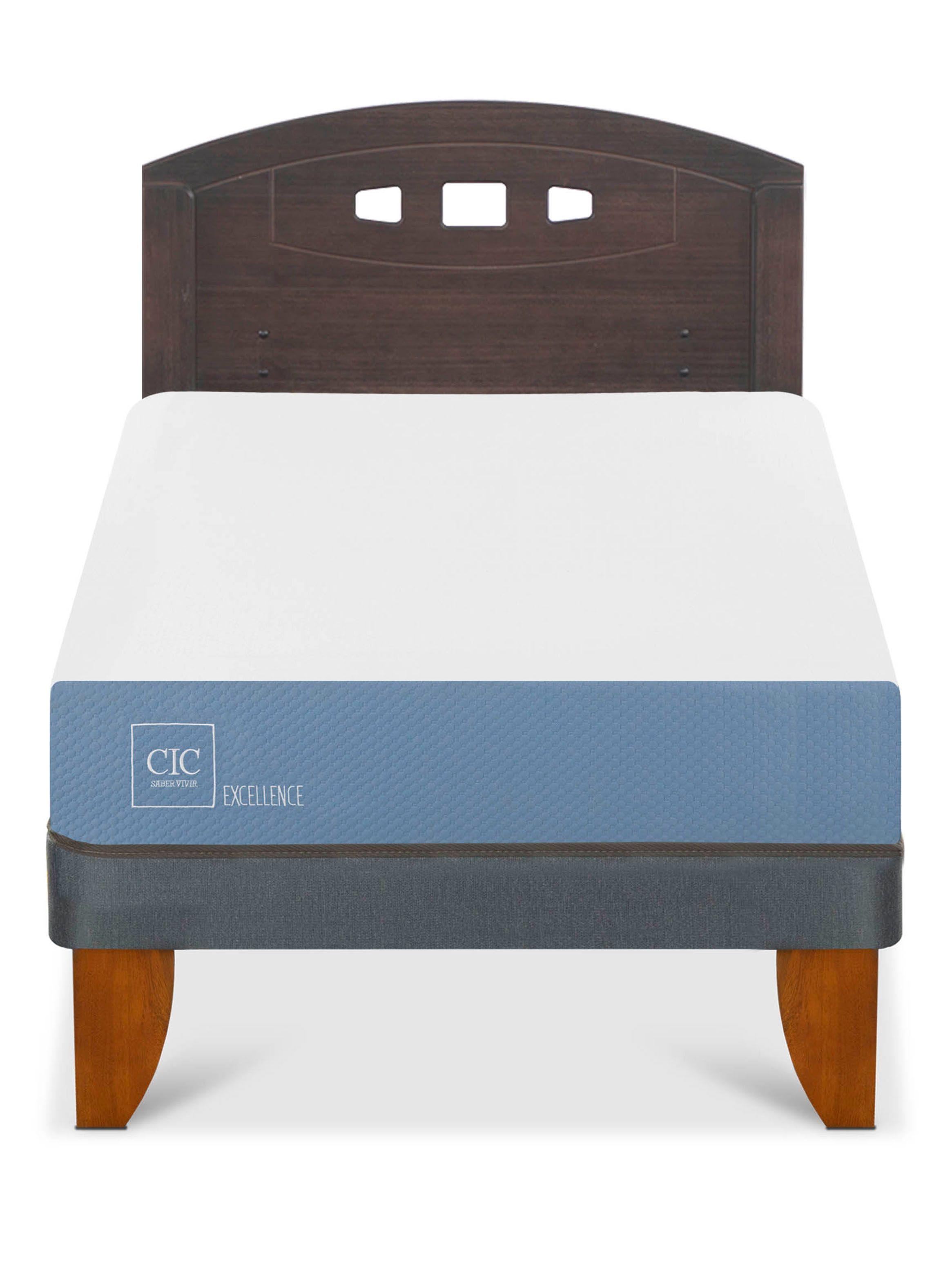 Cama Europea Excellence 1.5 Plazas x190 cm + Respaldo Gales-2