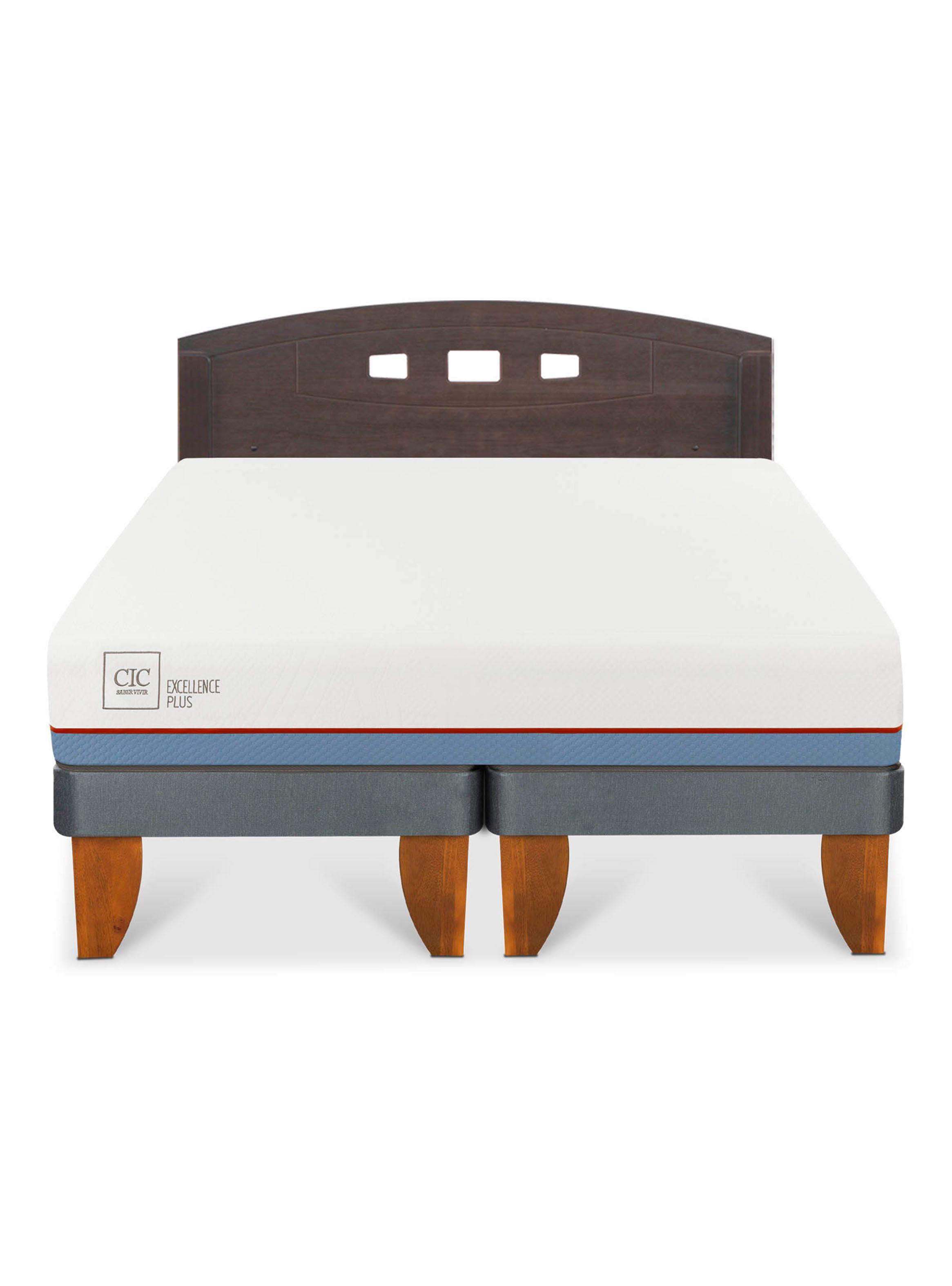 Cama Europea Excellence Plus 2 Plazas Base Dividida + Respaldo Gales-2