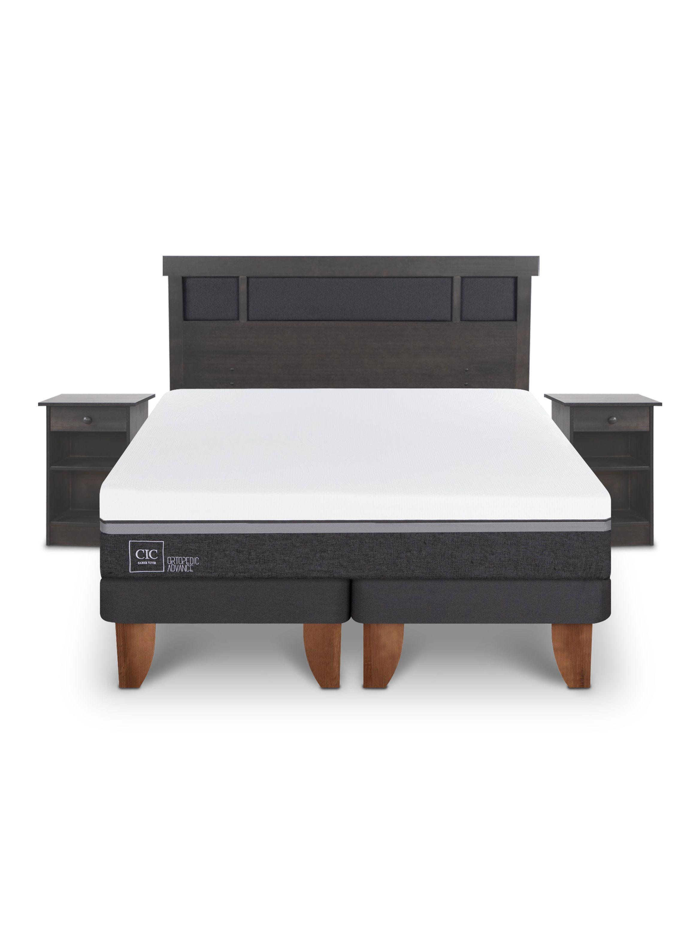 Cama Europea Ortopedic Advance 2 Plazas Base Dividida + Set de Muebles Dublín-2