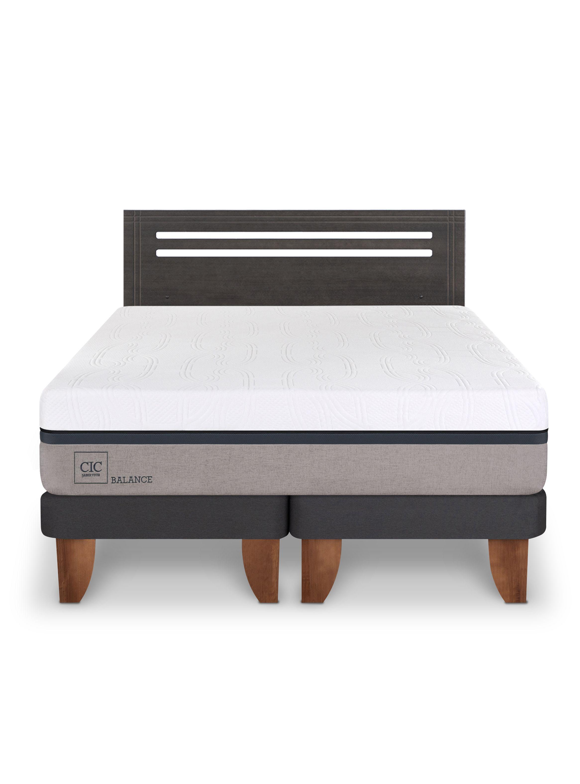 Cama Europea Balance 2 Plazas Base Dividida + Respaldo Múnich-2