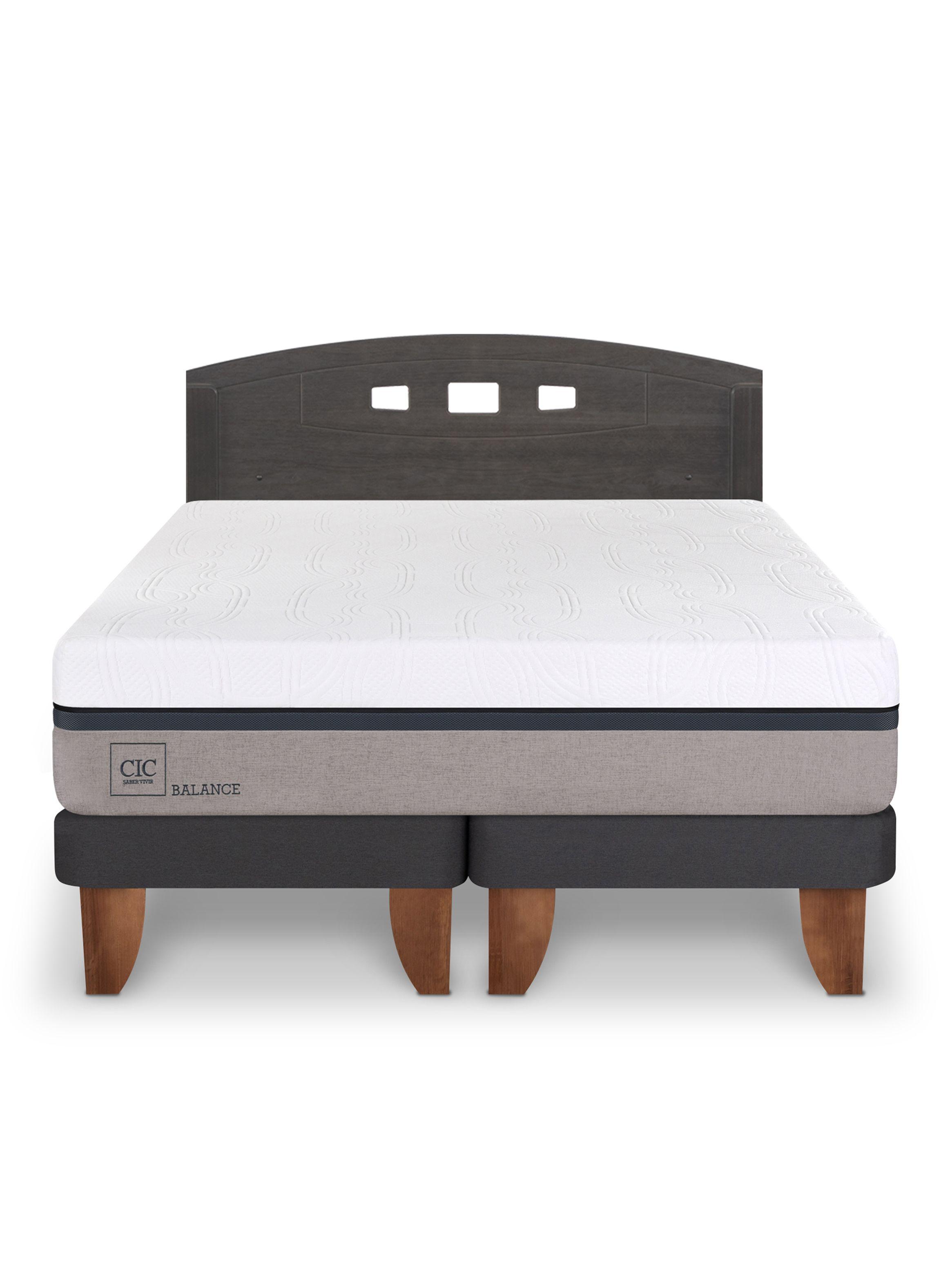 Cama Europea Balance 2 Plazas Base Dividida + Respaldo Gales-2