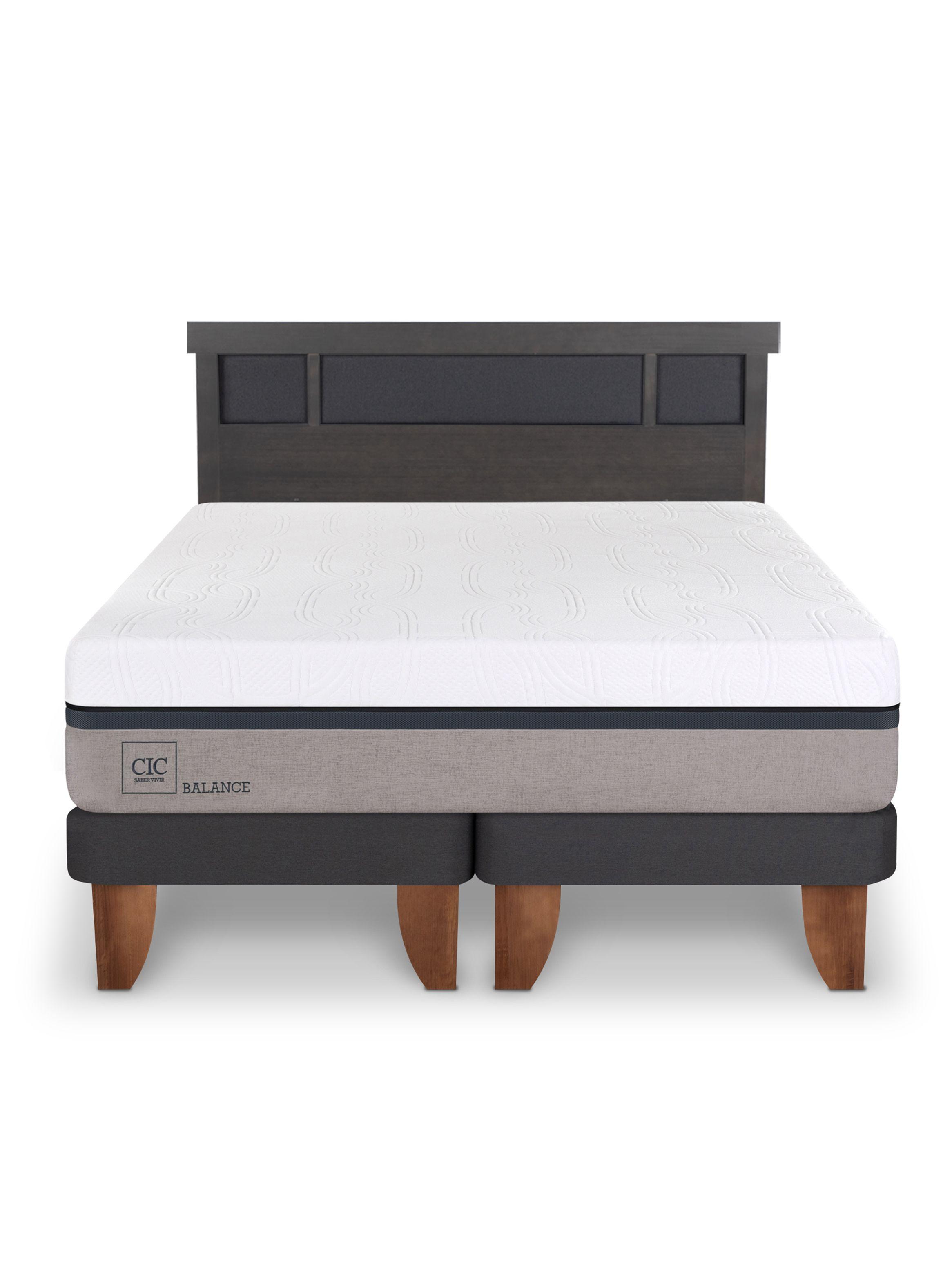 Cama Europea Balance 2 Plazas Base Dividida + Respaldo Dublín-2