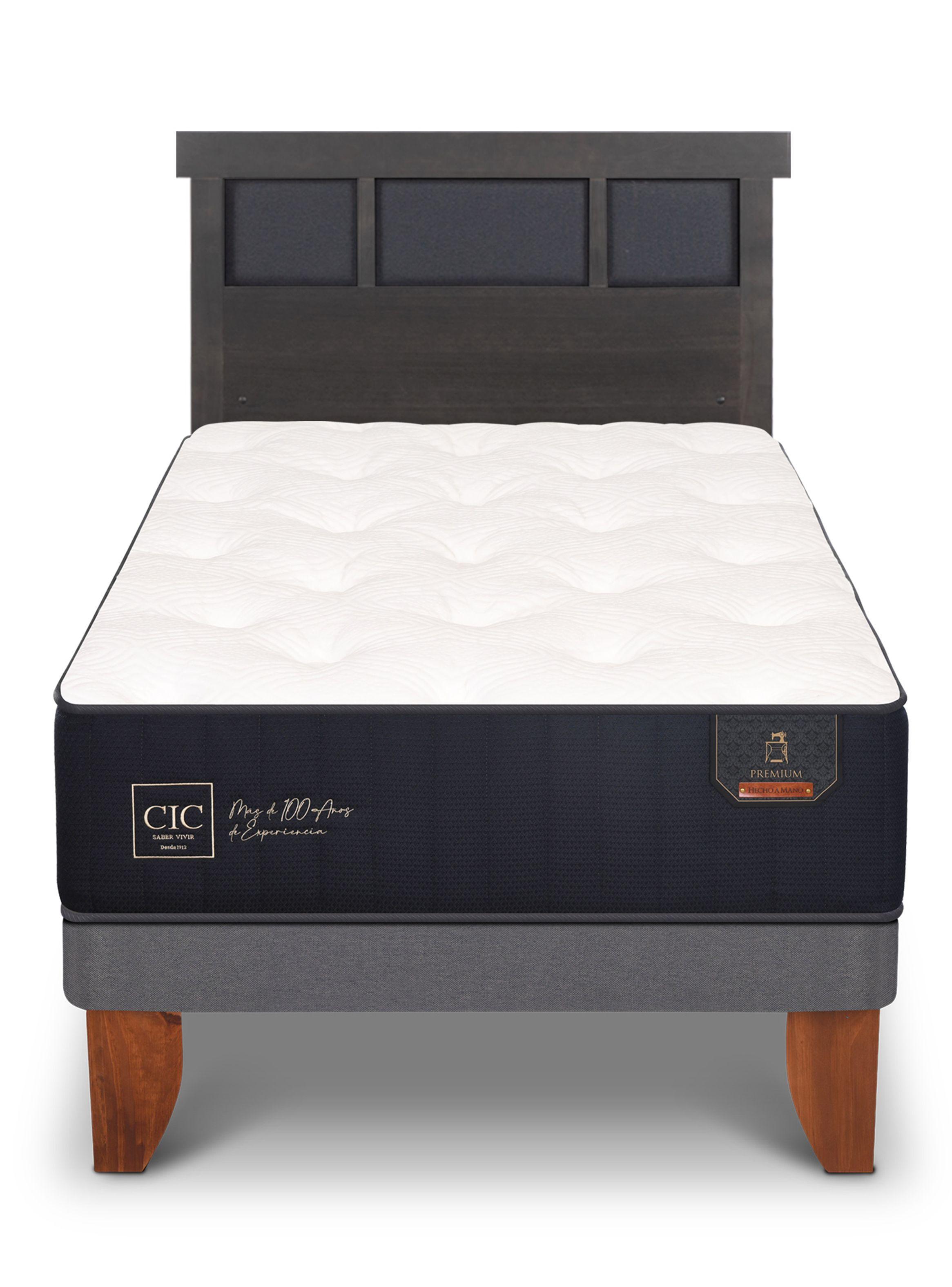 Cama Europea Premium 1.5 Plazas + Respaldo Dublín-2