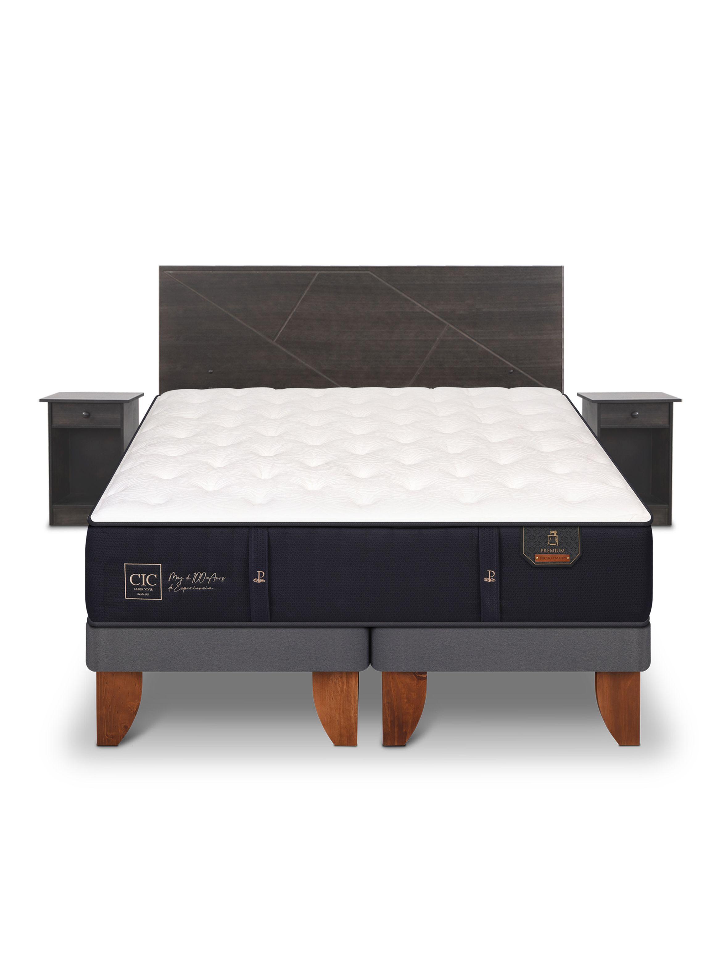 Cama Europea Premium 2 Plazas Base Dividida + Set de Muebles Villarrica-2