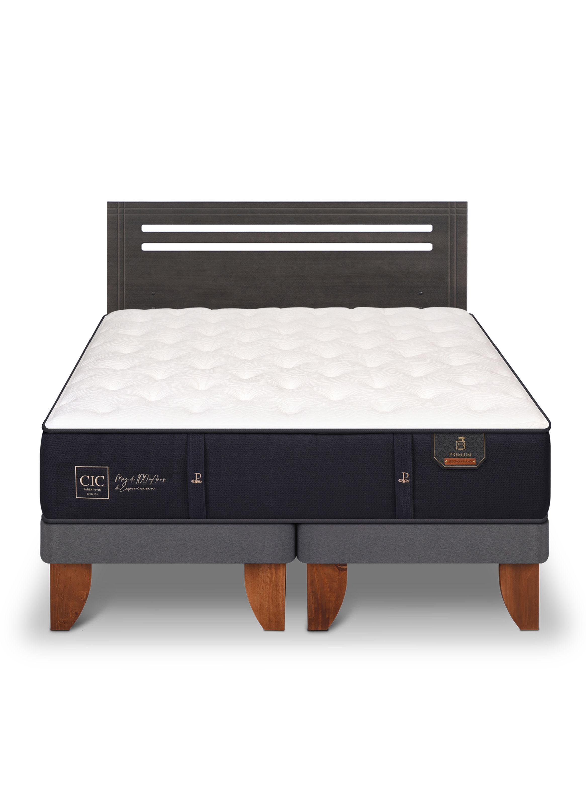 Cama Europea Premium 2 Plazas Base Dividida + Respaldo Múnich-2