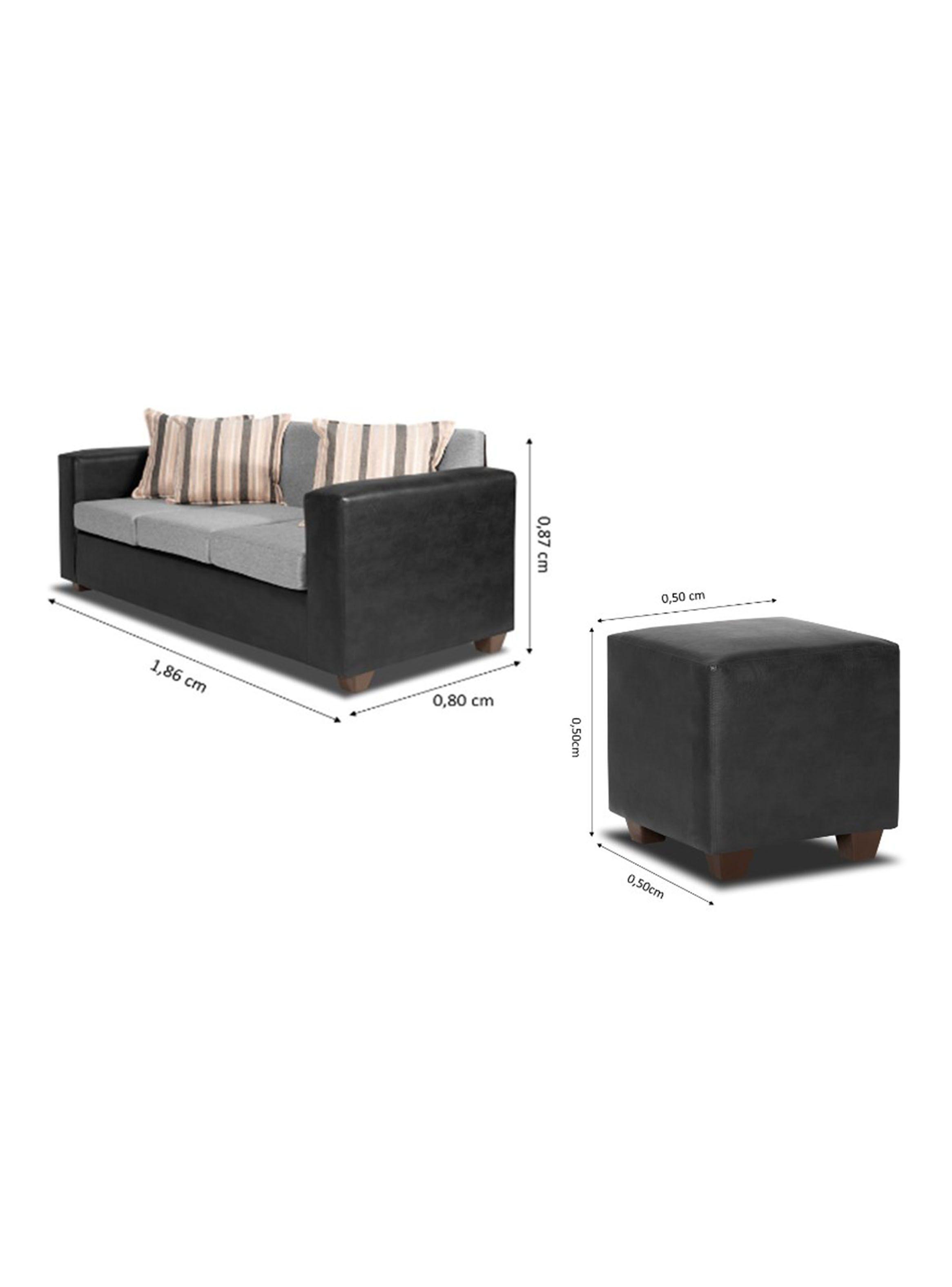Living Invictus 3 Cuerpos + 2 Pouf Tela-Pu-1