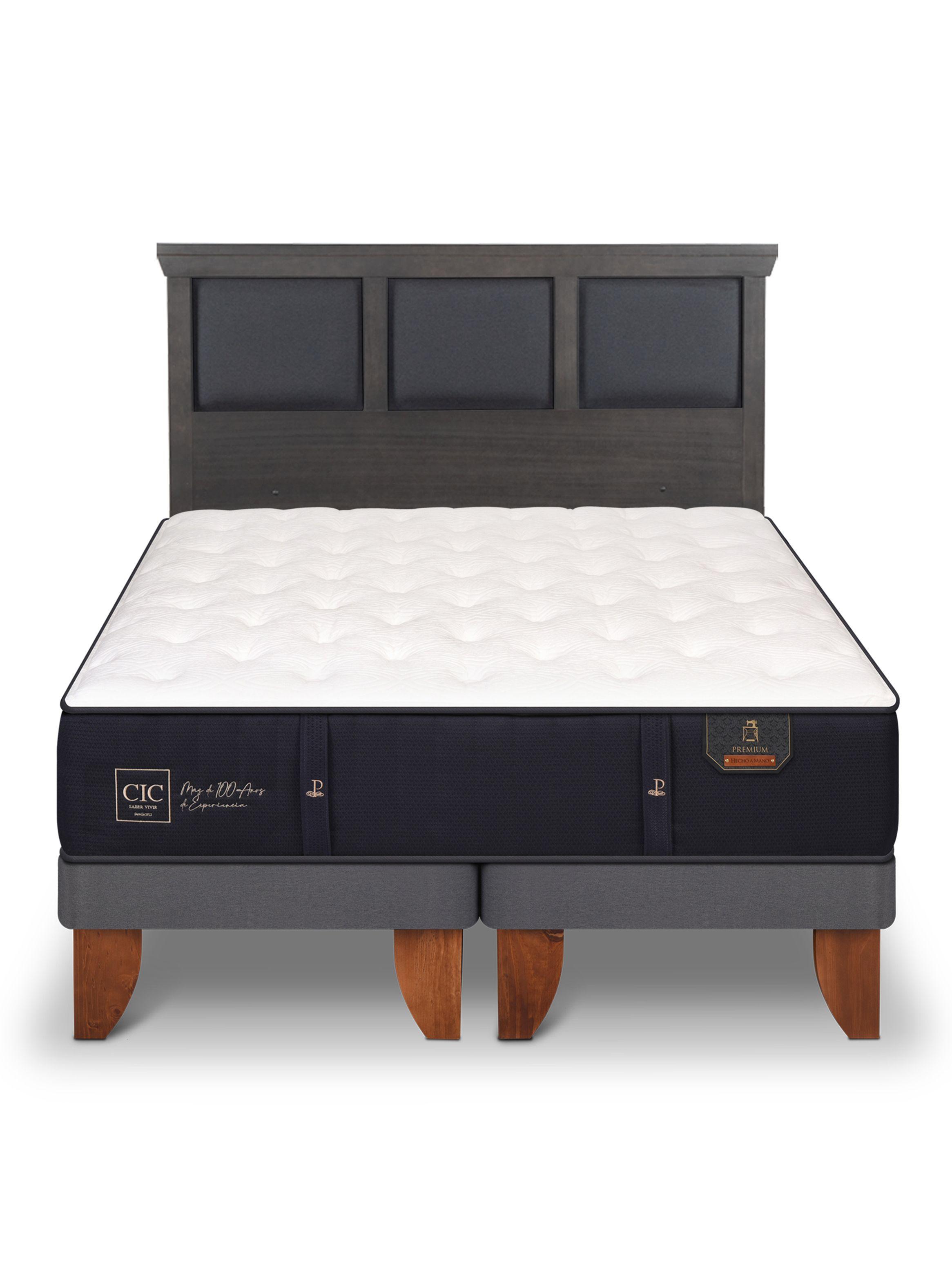 Cama Europea Premium 2 Plazas Base Dividida + Respaldo Torino-2