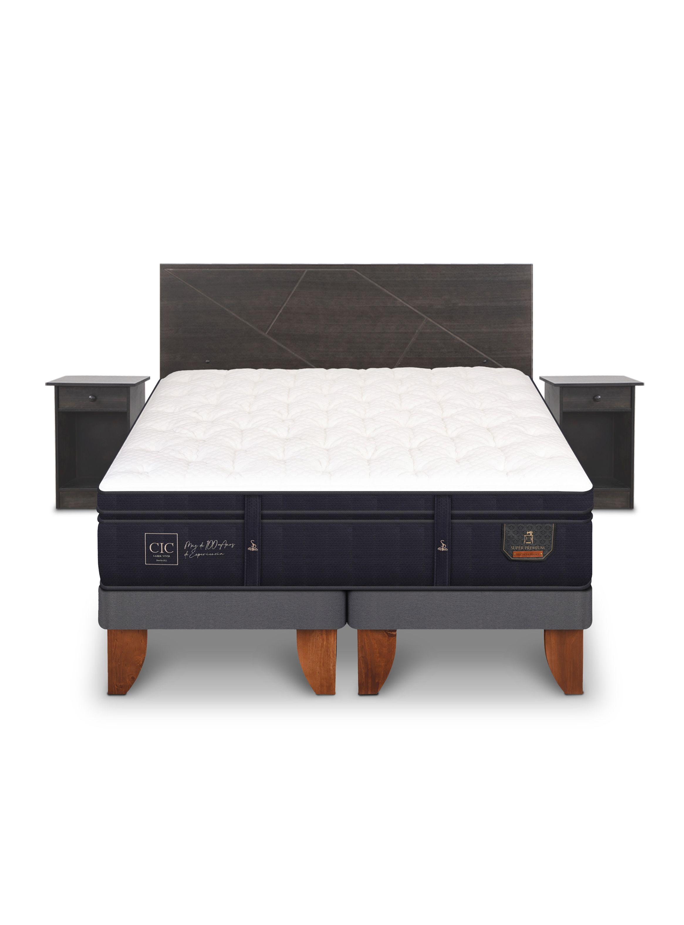 Cama Europea Súper Premium 2 Plazas Base Dividida + Set de Muebles Villarrica-2