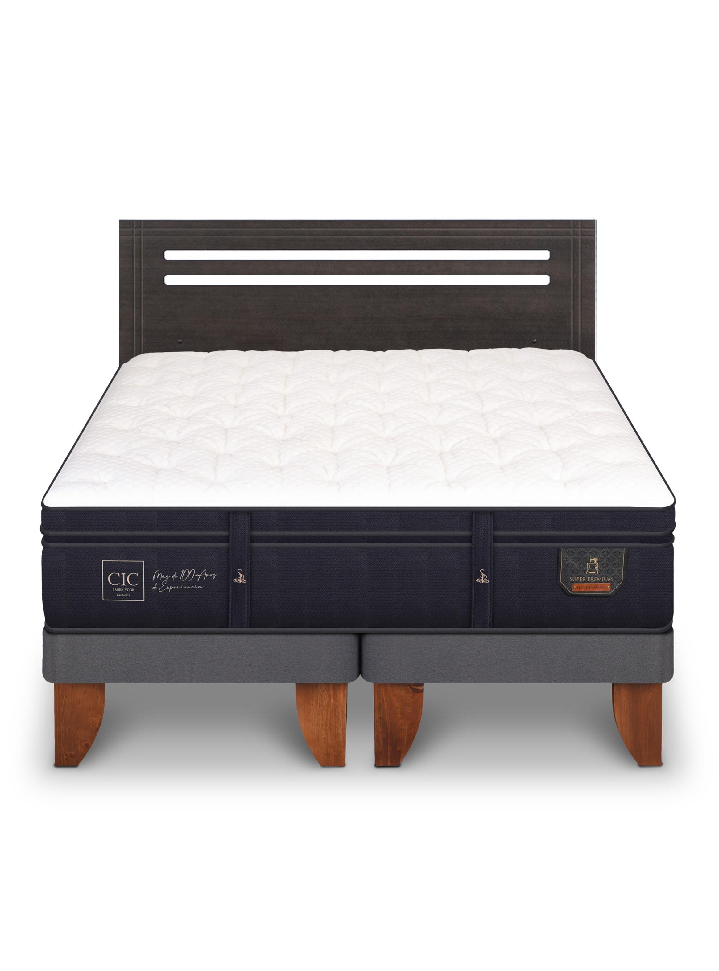 Cama Europea Súper Premium 2 Plazas Base Dividida + Respaldo Múnich-2