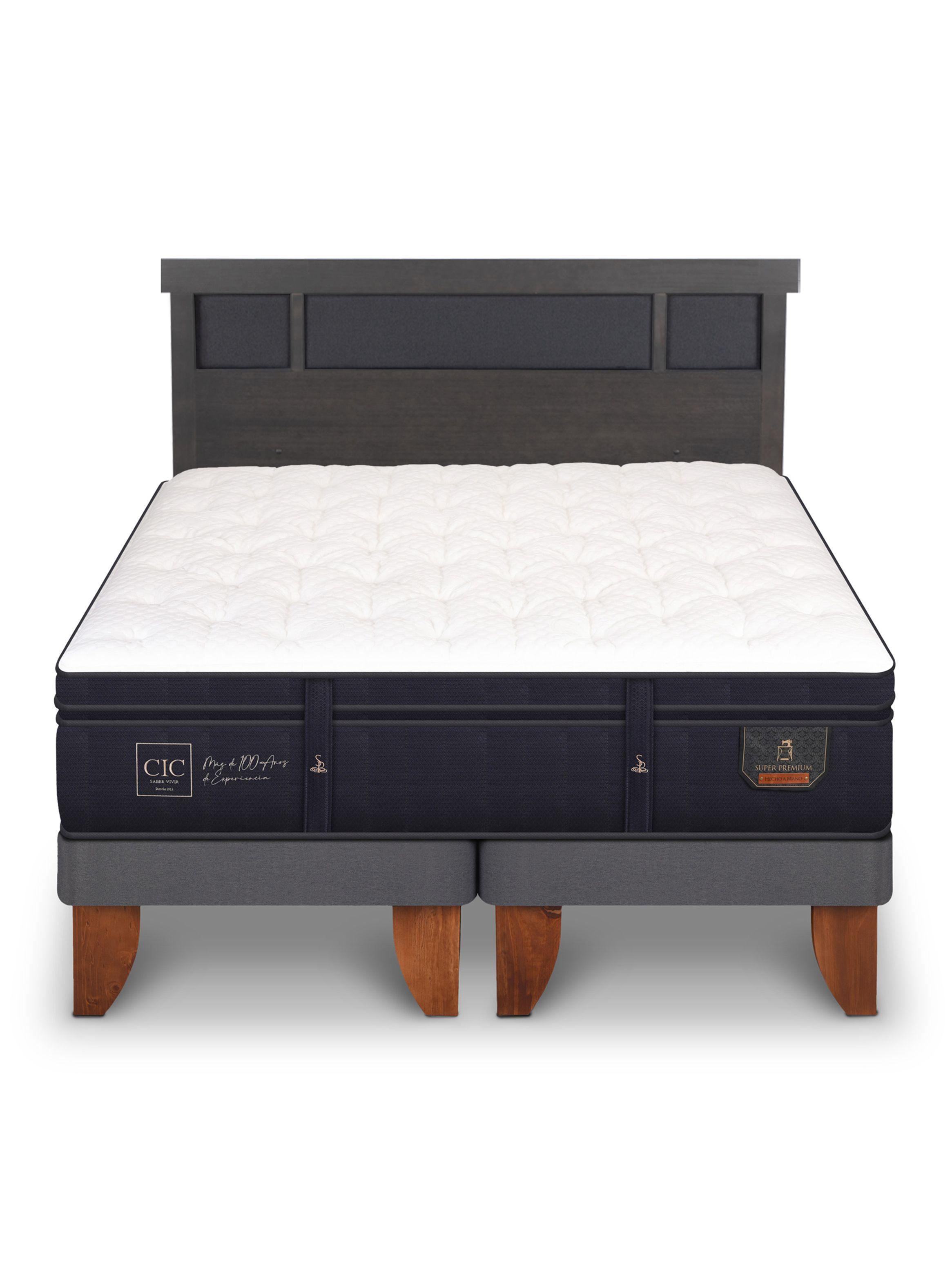 Cama Europea Súper Premium 2 Plazas Base Dividida + Respaldo Dublín-2