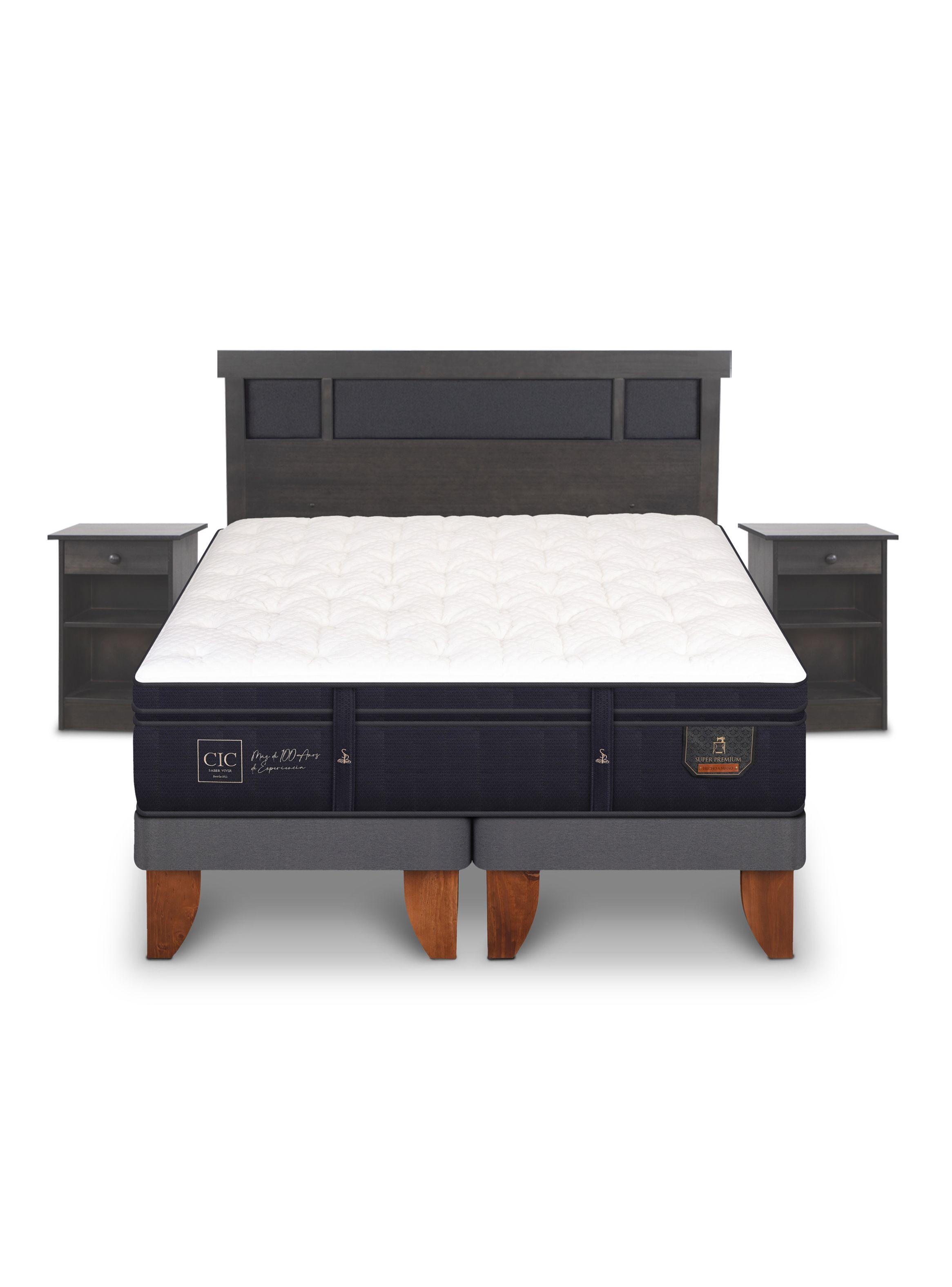 Cama Europea Súper Premium King + Set de Muebles Dublín-2