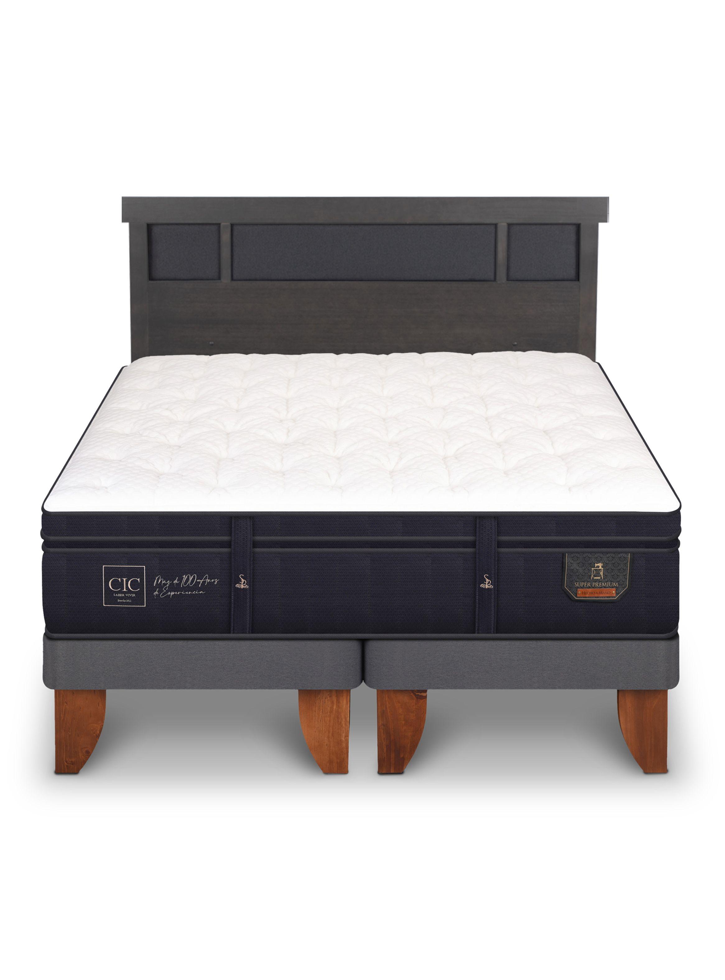 Cama Europea Súper Premium King + Respaldo Dublín-2
