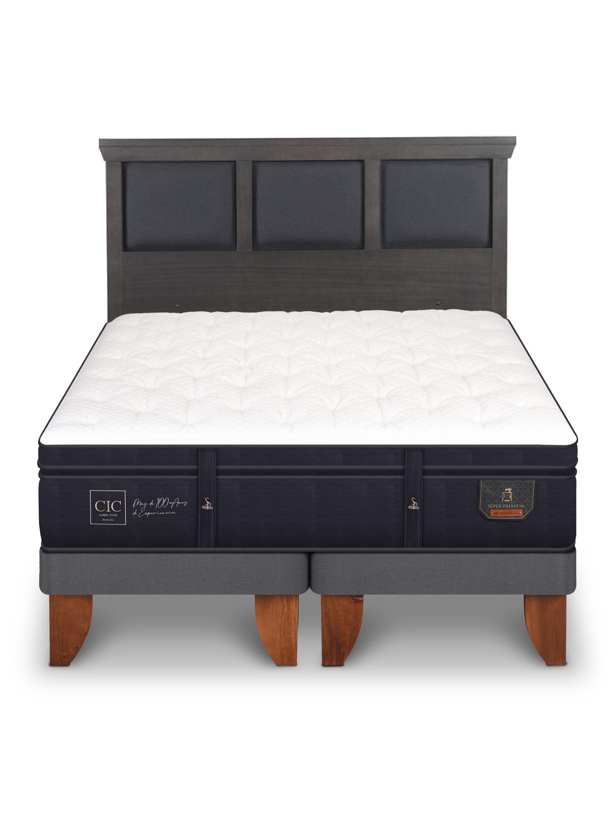 Cama Europea Súper Premium King + Respaldo Torino-2