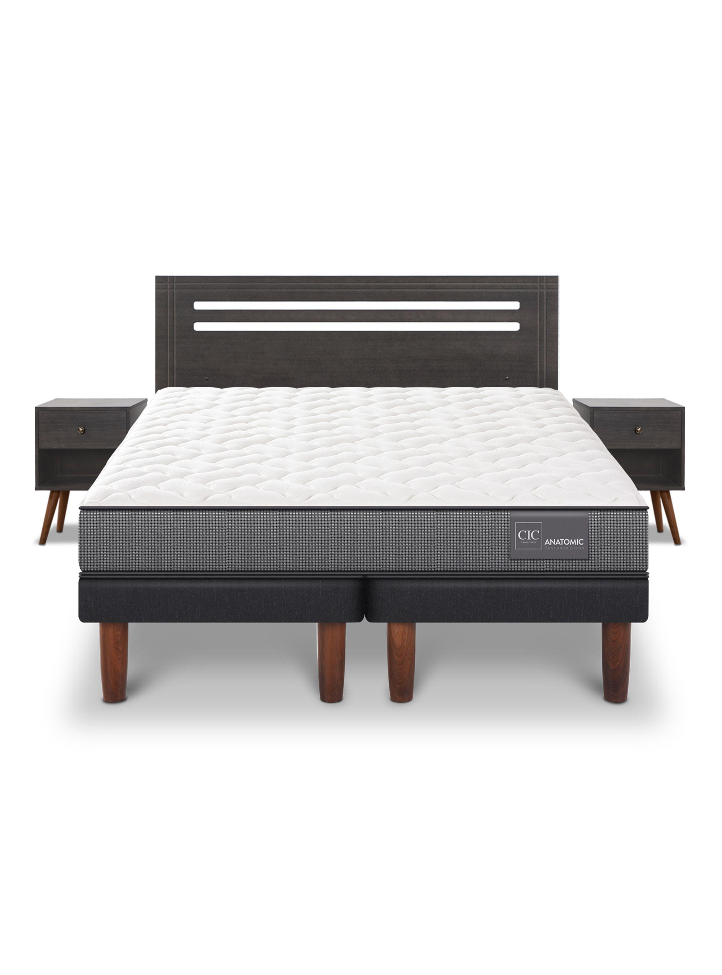 Cama Europea Anatomic 2 Plazas Base Dividida + Set de Muebles Múnich-2