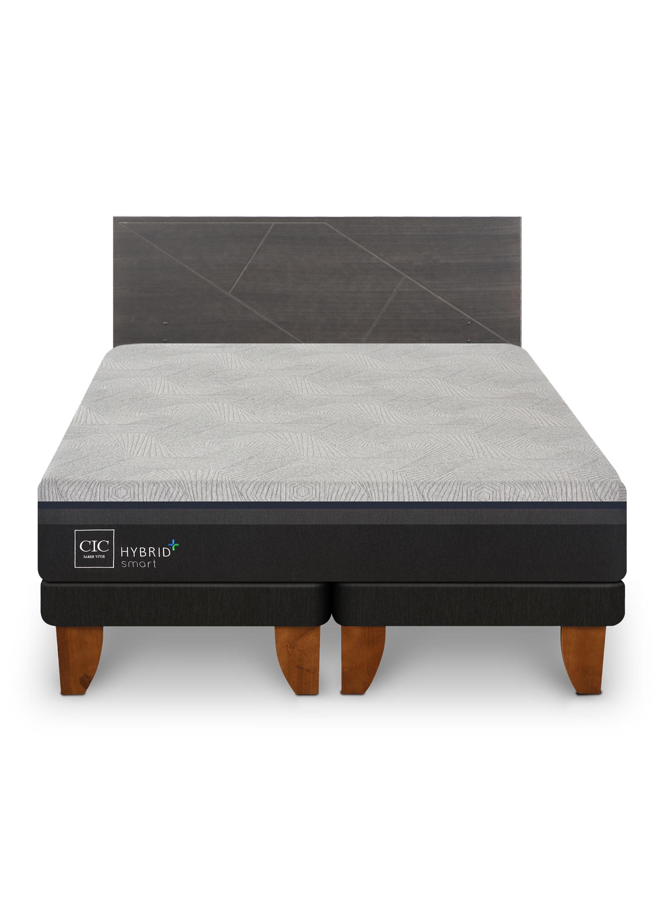 Cama Europea Hybrid Plus Infinity 2 Plazas Base Dividida + Respaldo Villarrica-2