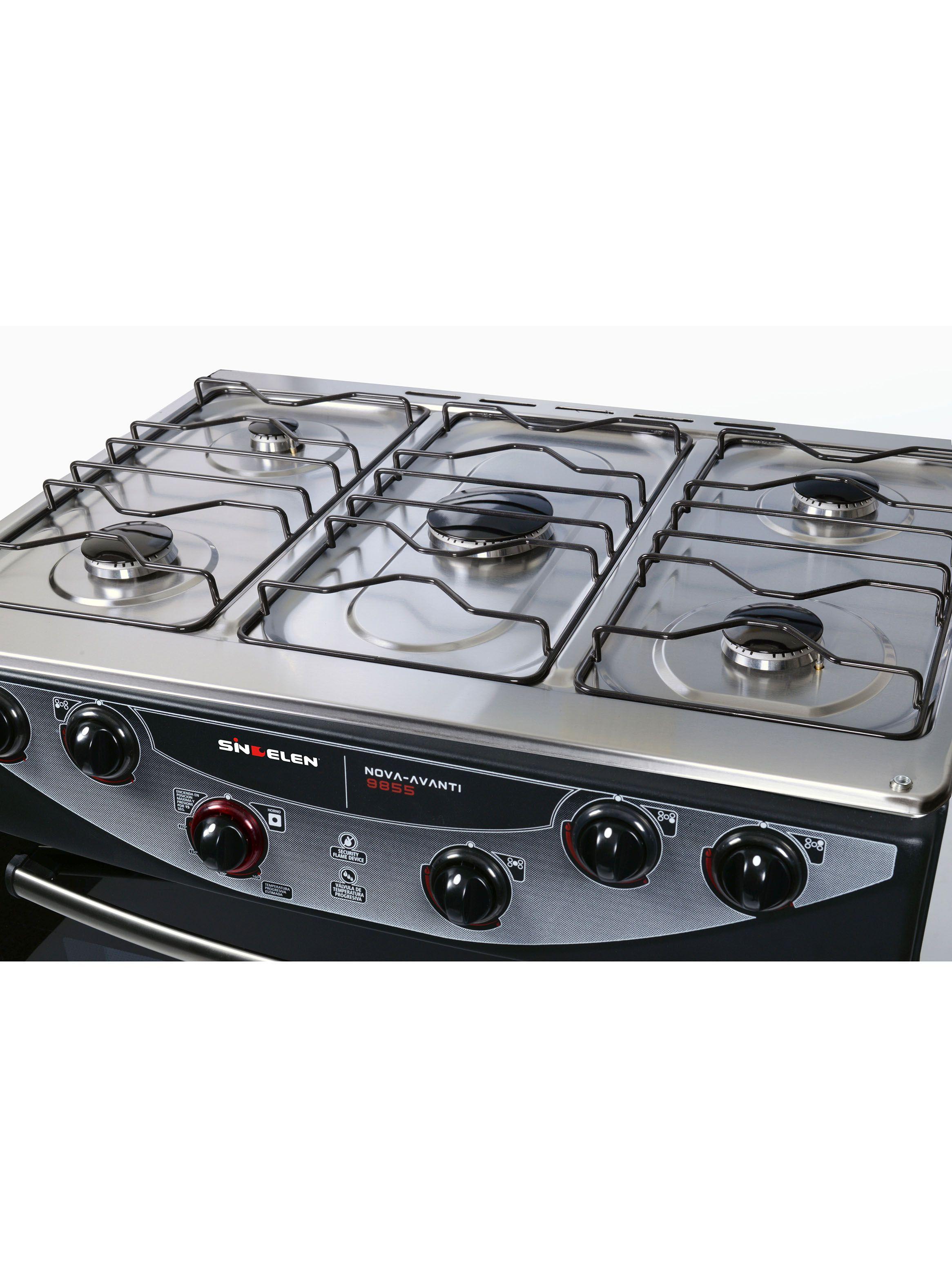 Cocina a Gas 5 Quemadores CH-9855NG Negro Inox-4