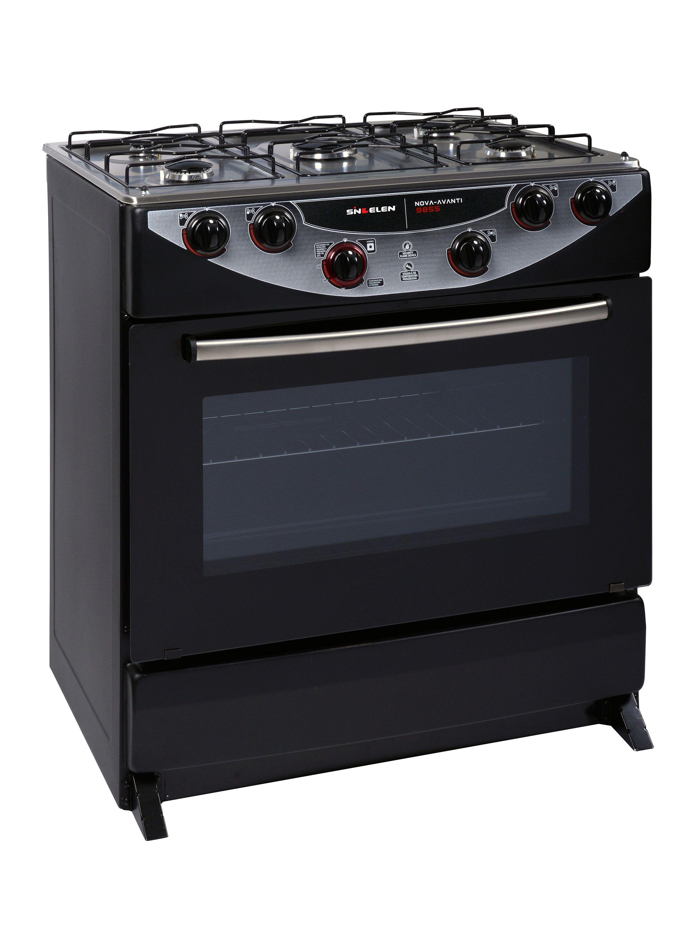 Cocina a Gas 5 Quemadores CH-9855NG Negro Inox-1